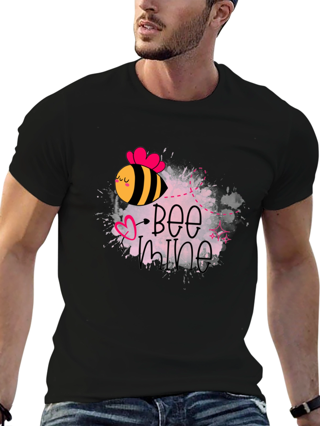 Bee Mine Valentines Day Graphic T-Shirt