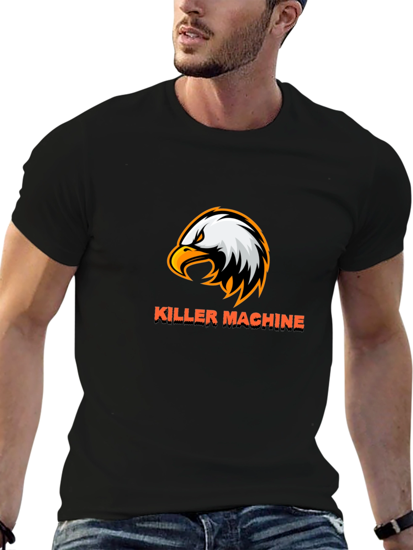 Killer Machine Eagle Graphic Black T-Shirt