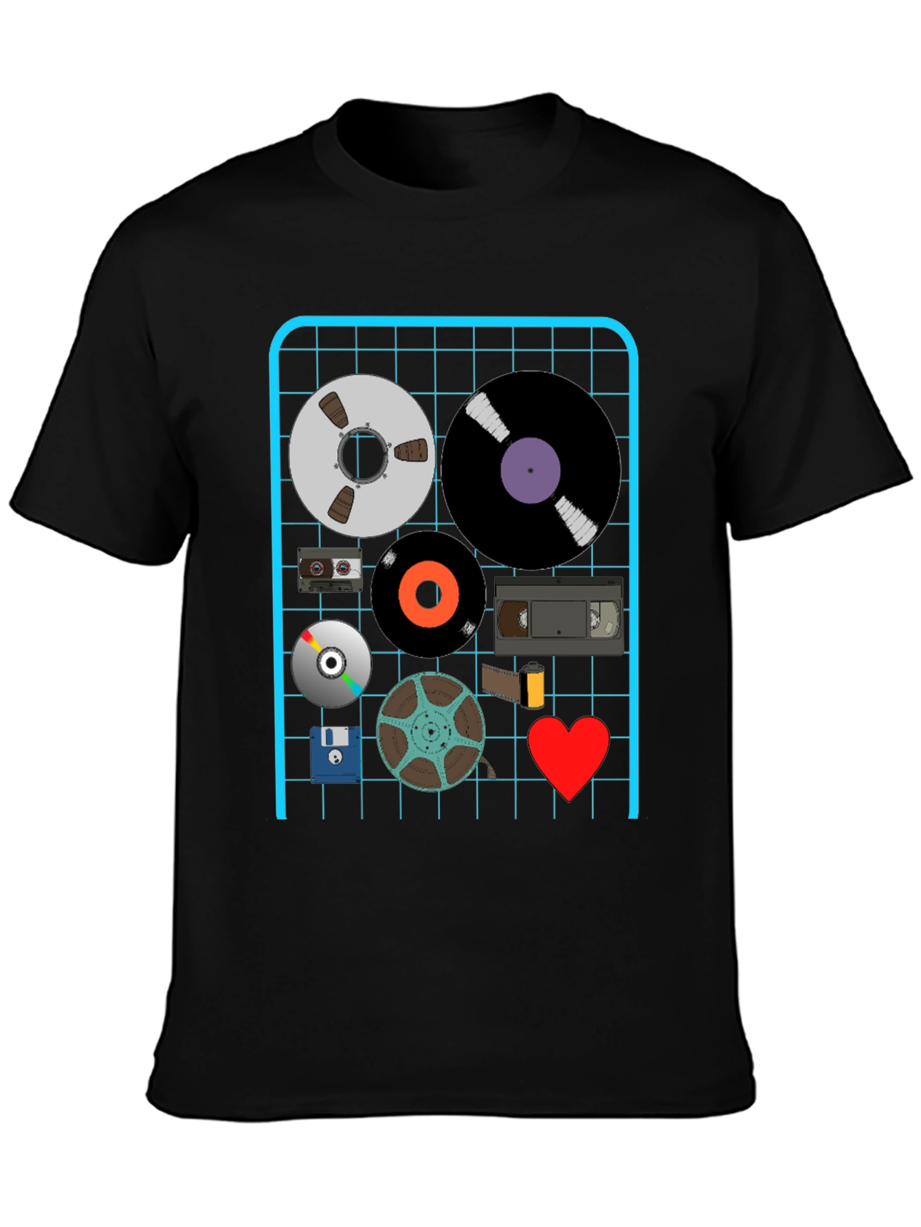 Retro Media Black T-Shirt