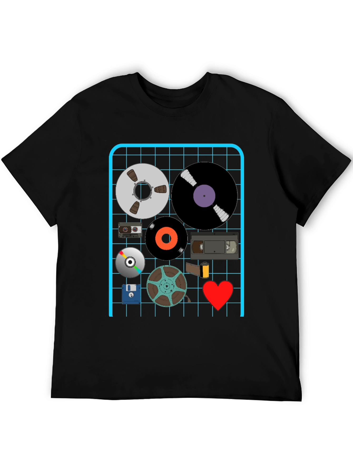 Retro Media Black T-Shirt