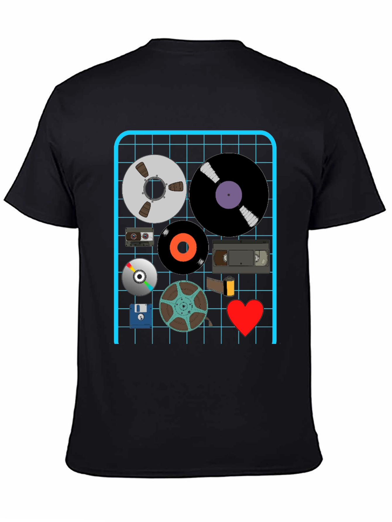 Retro Media Black T-Shirt