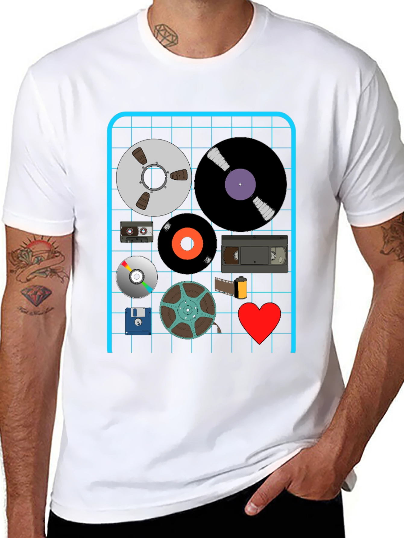 Retro Media Black T-Shirt