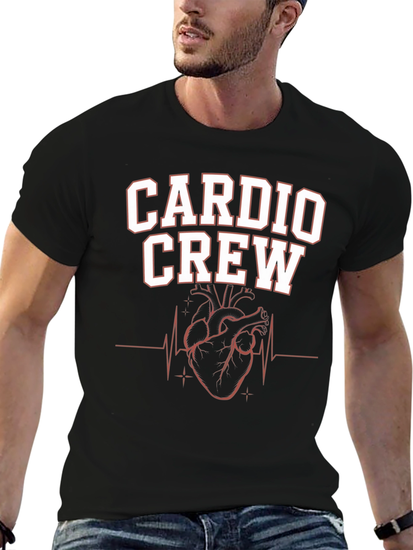Cardio Crew Black Graphic T-Shirt