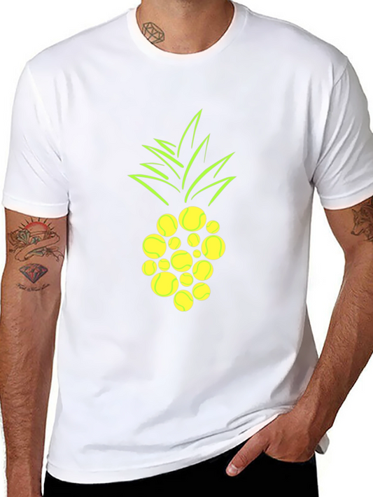 Pineapple Tennis Ball Graphic T-Shirt