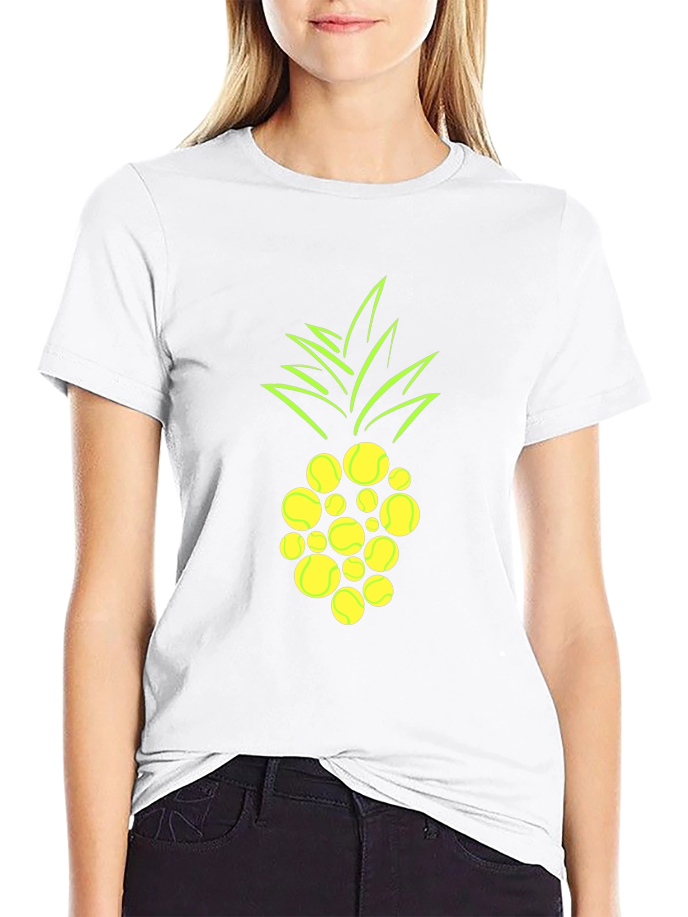 Pineapple Tennis Ball Graphic T-Shirt