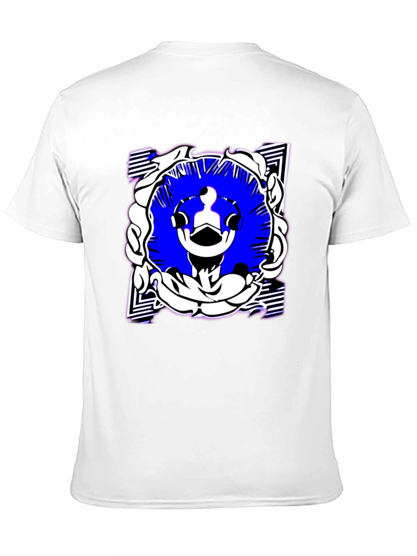 Abstract Graphic Print Black Tee