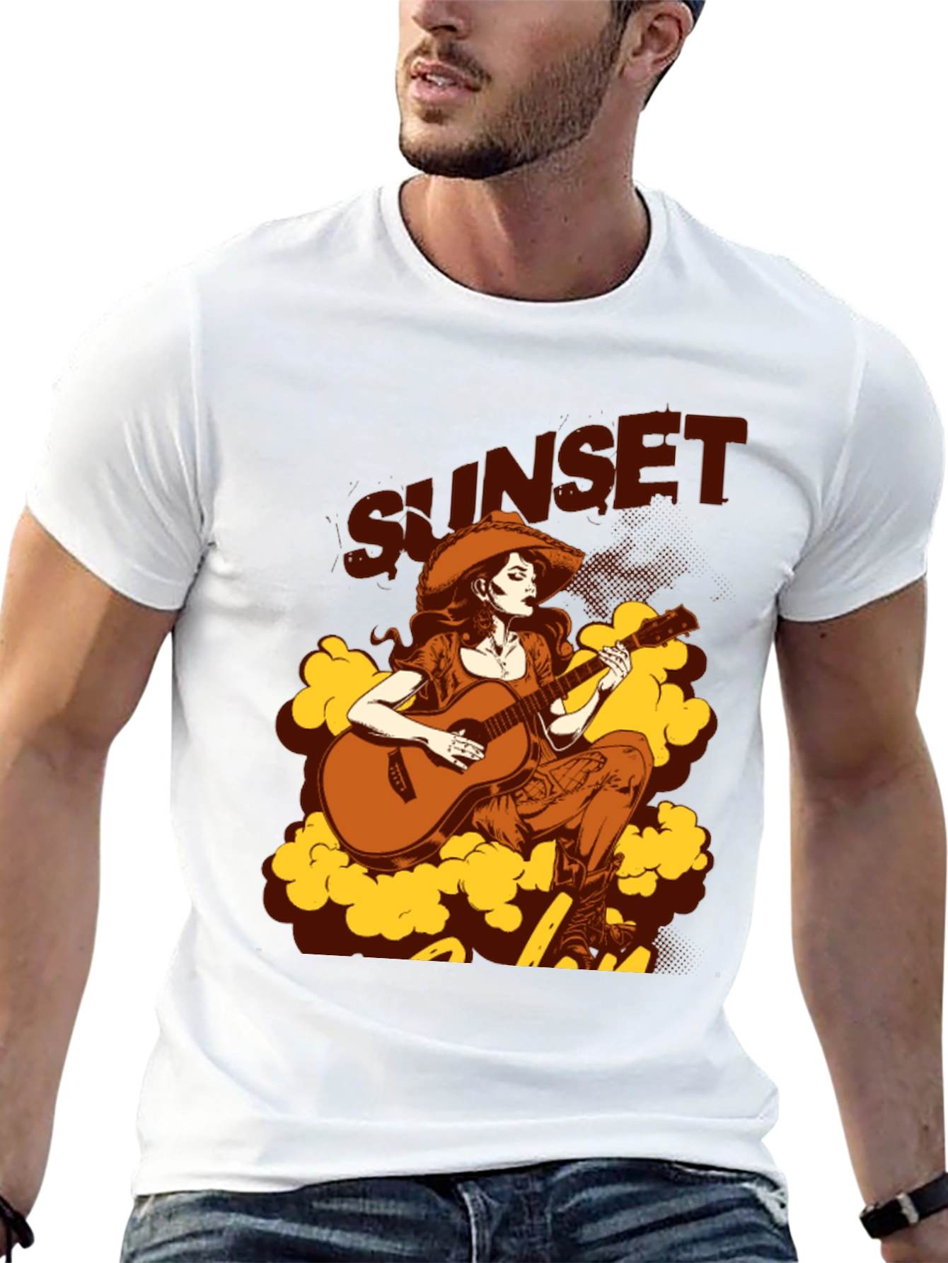 Sunset Cowgirl Graphic Tee - Country Western Style