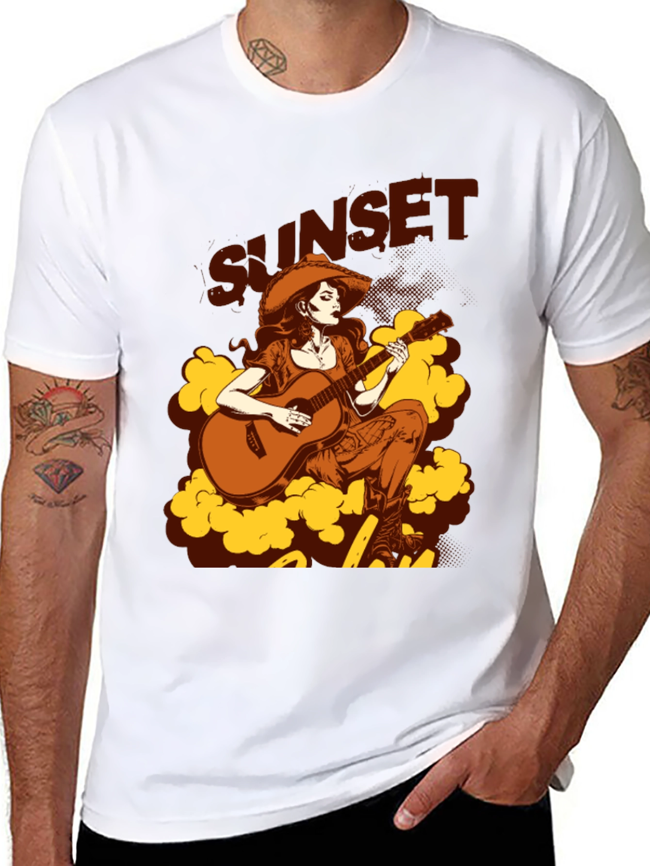 Sunset Cowgirl Graphic Tee - Country Western Style
