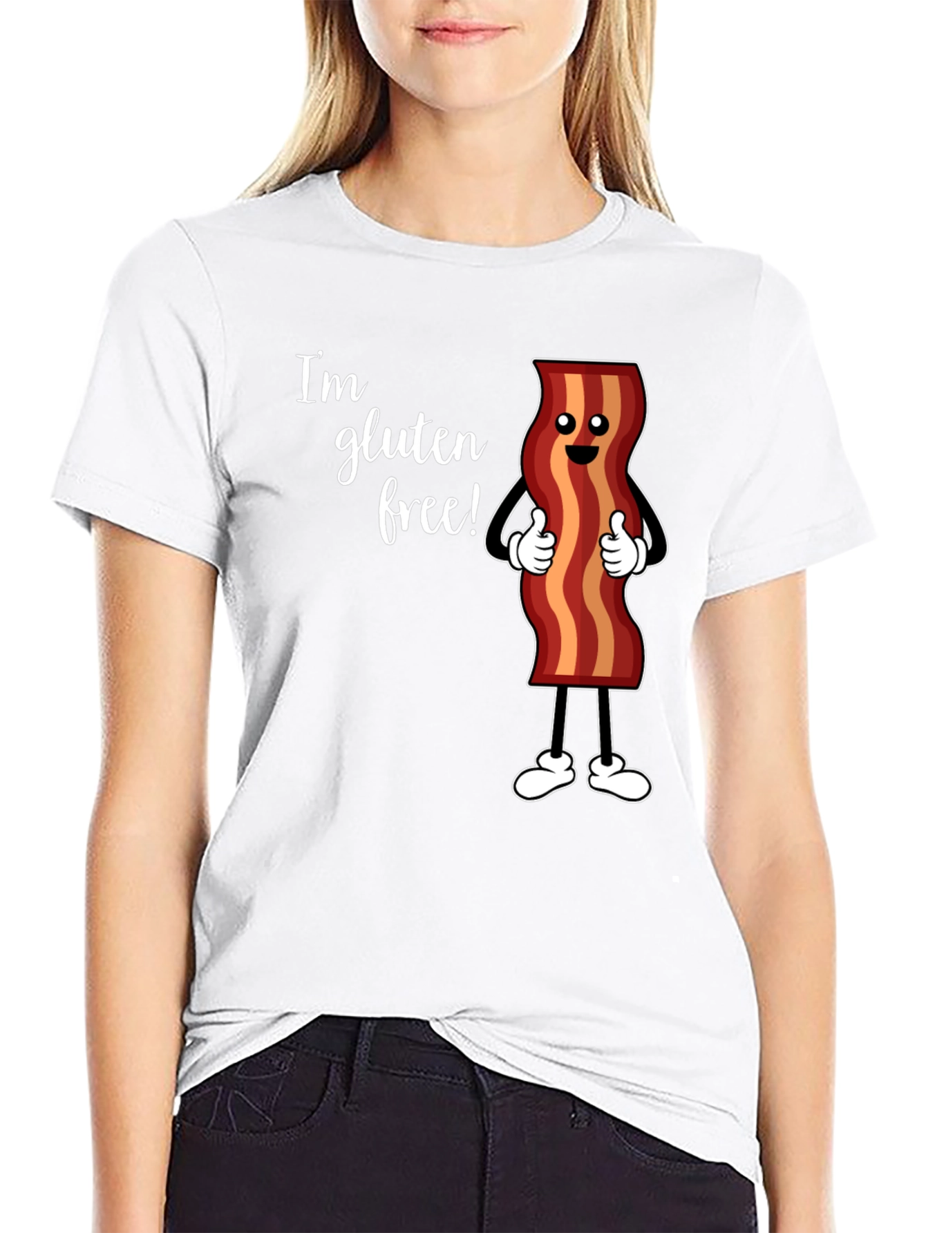Gluten Free Bacon T-Shirt Funny Foodie Tee