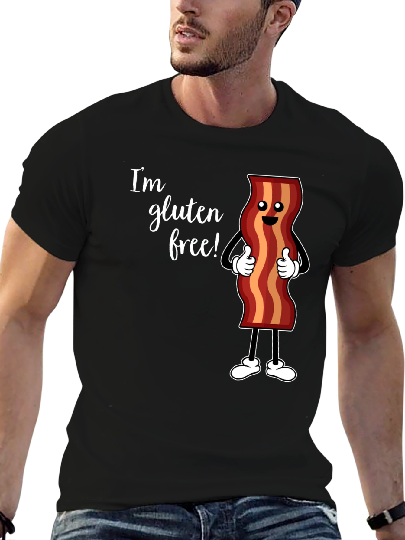 Gluten Free Bacon T-Shirt Funny Foodie Tee