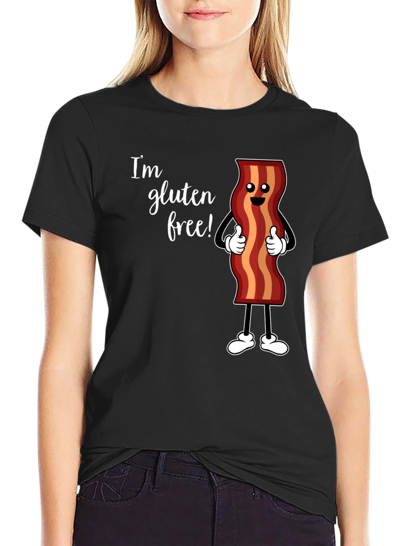 Gluten Free Bacon T-Shirt Funny Foodie Tee