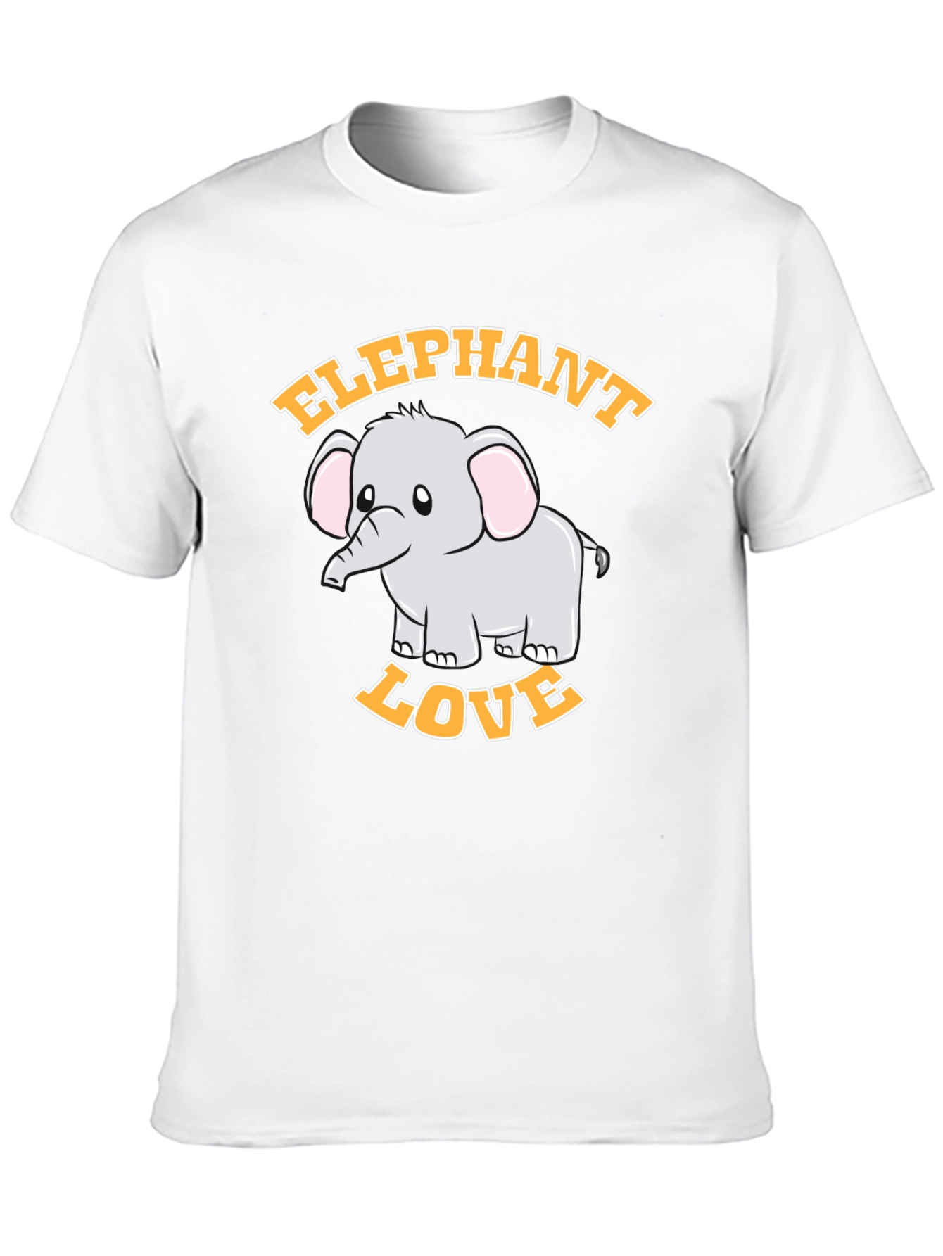 Elephant Love Graphic Tee - Cute Cartoon Design