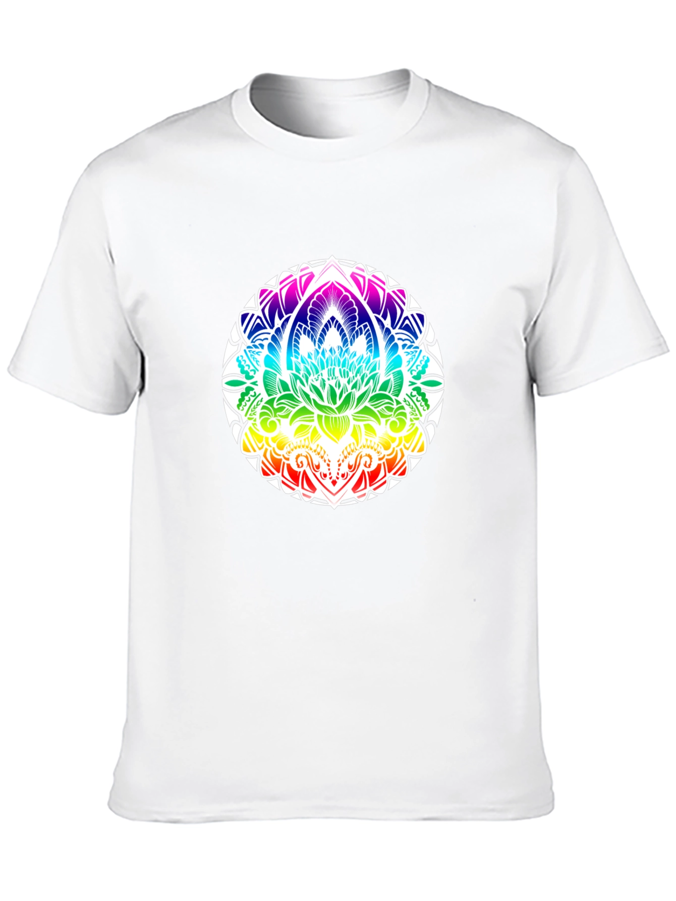 Rainbow Mandala Graphic Black T-Shirt