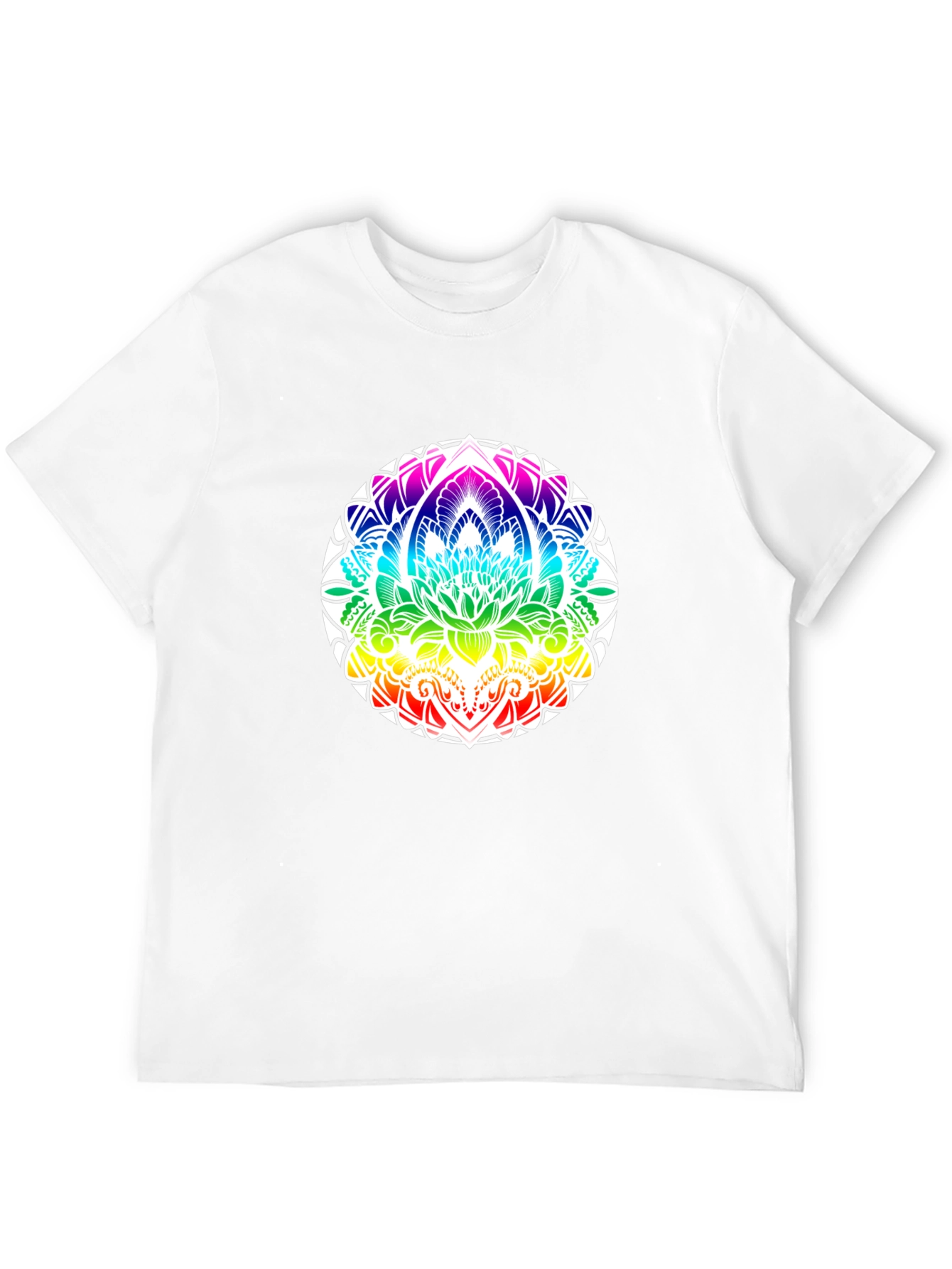 Rainbow Mandala Graphic Black T-Shirt