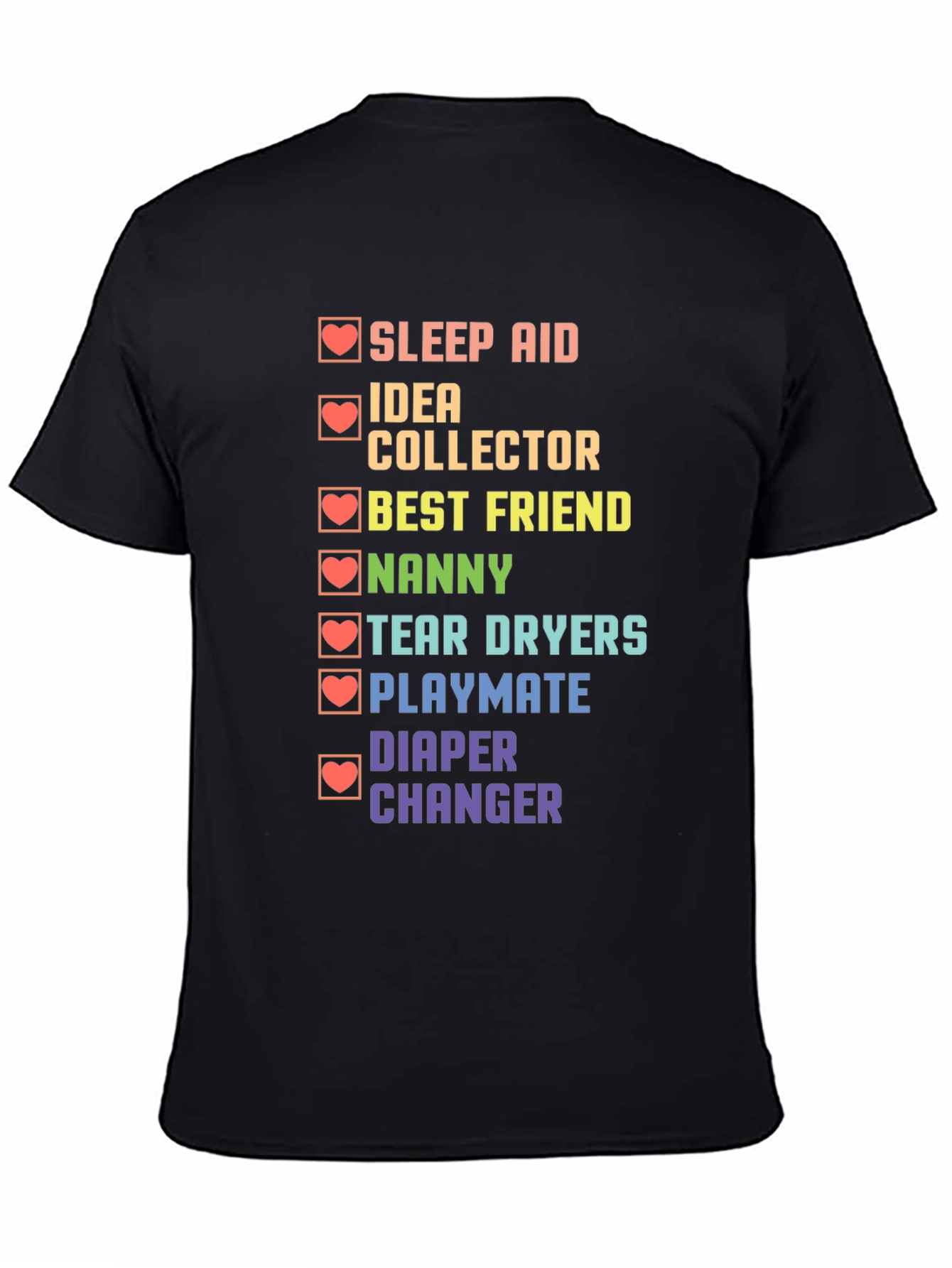 Daddy Checklist Black T-Shirt
