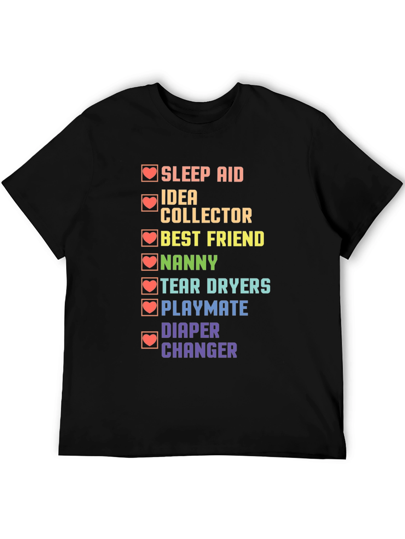 Daddy Checklist Black T-Shirt
