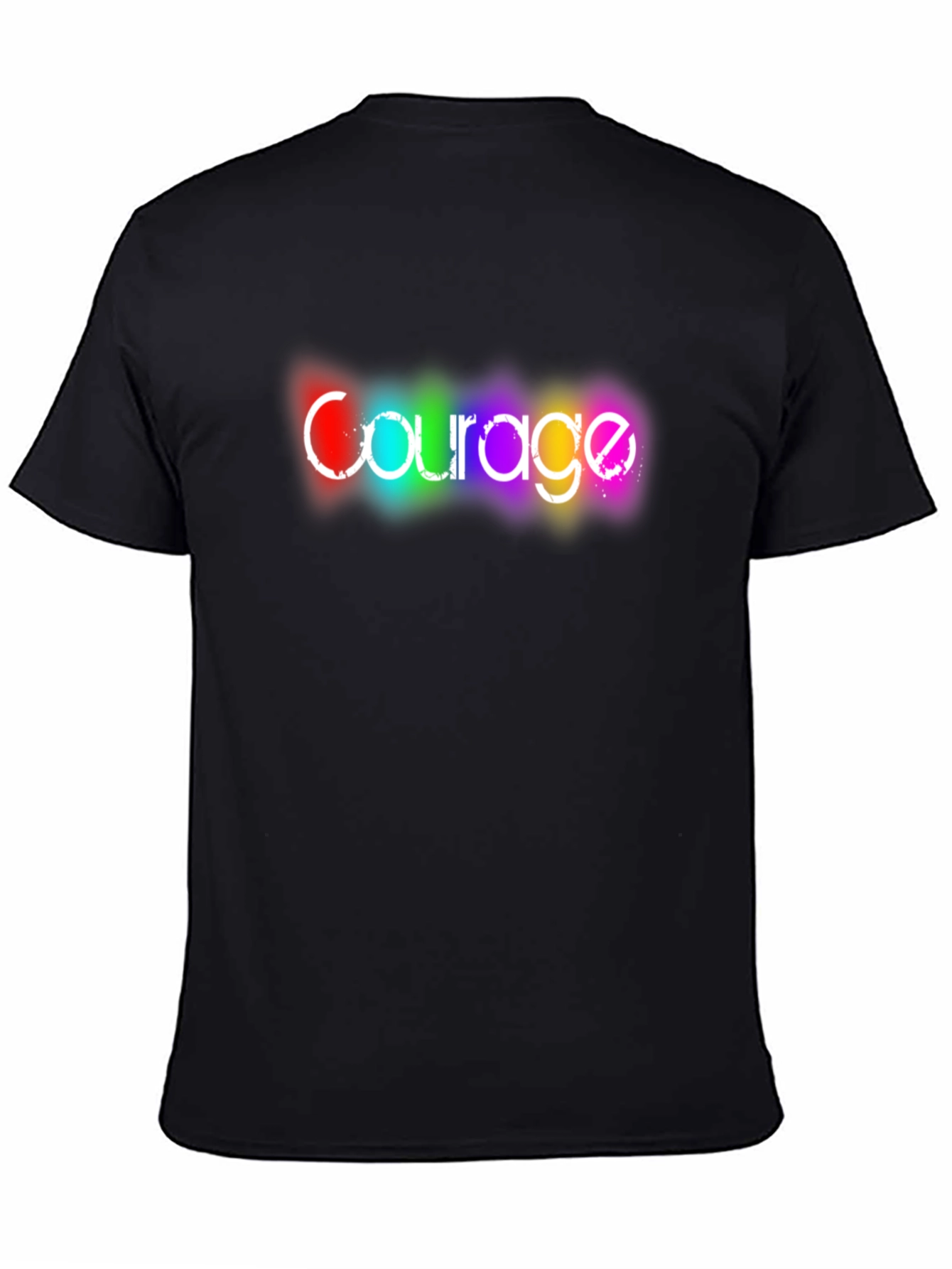 Courage Rainbow Graphic Black T-Shirt