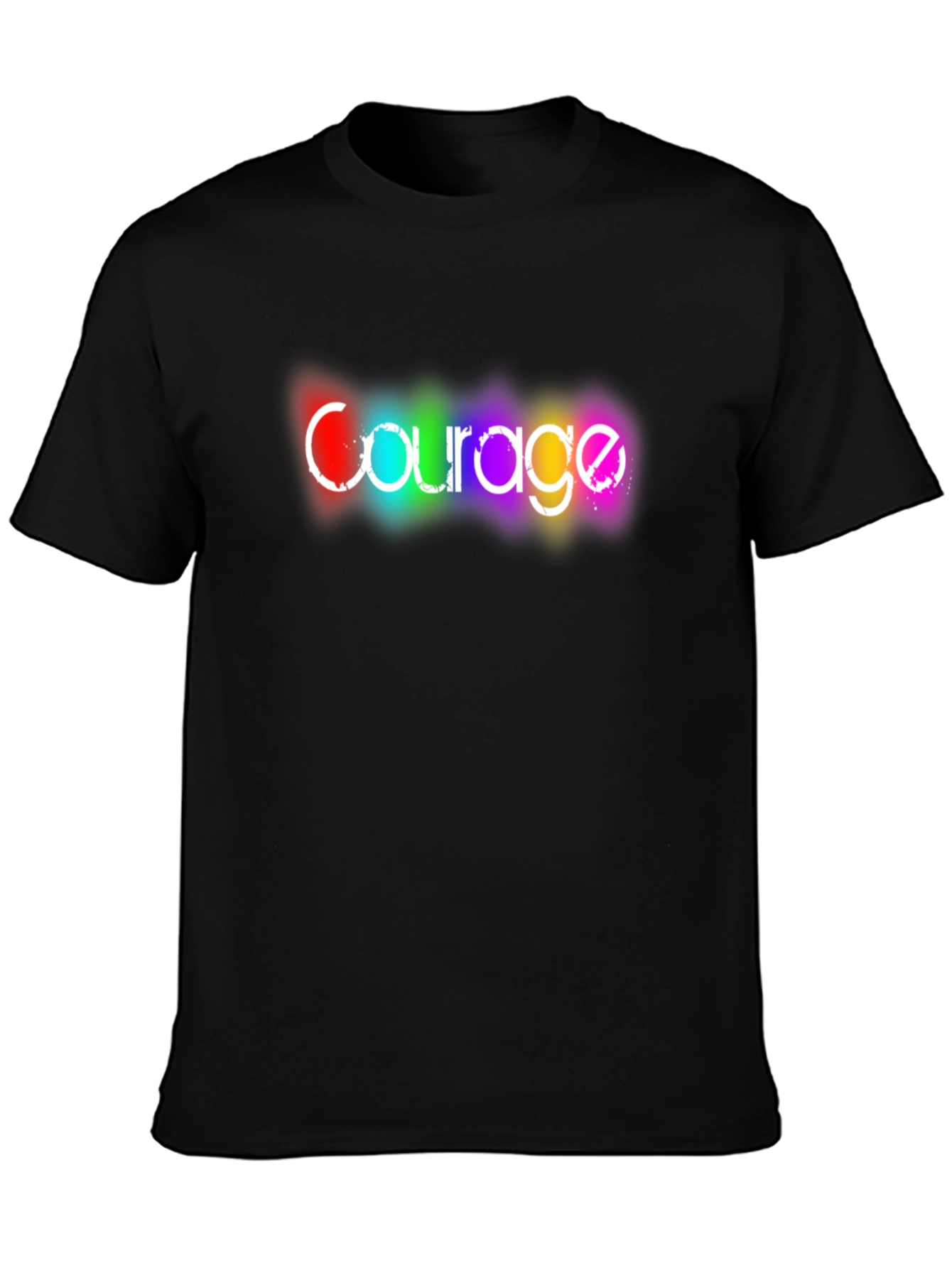 Courage Rainbow Graphic Black T-Shirt