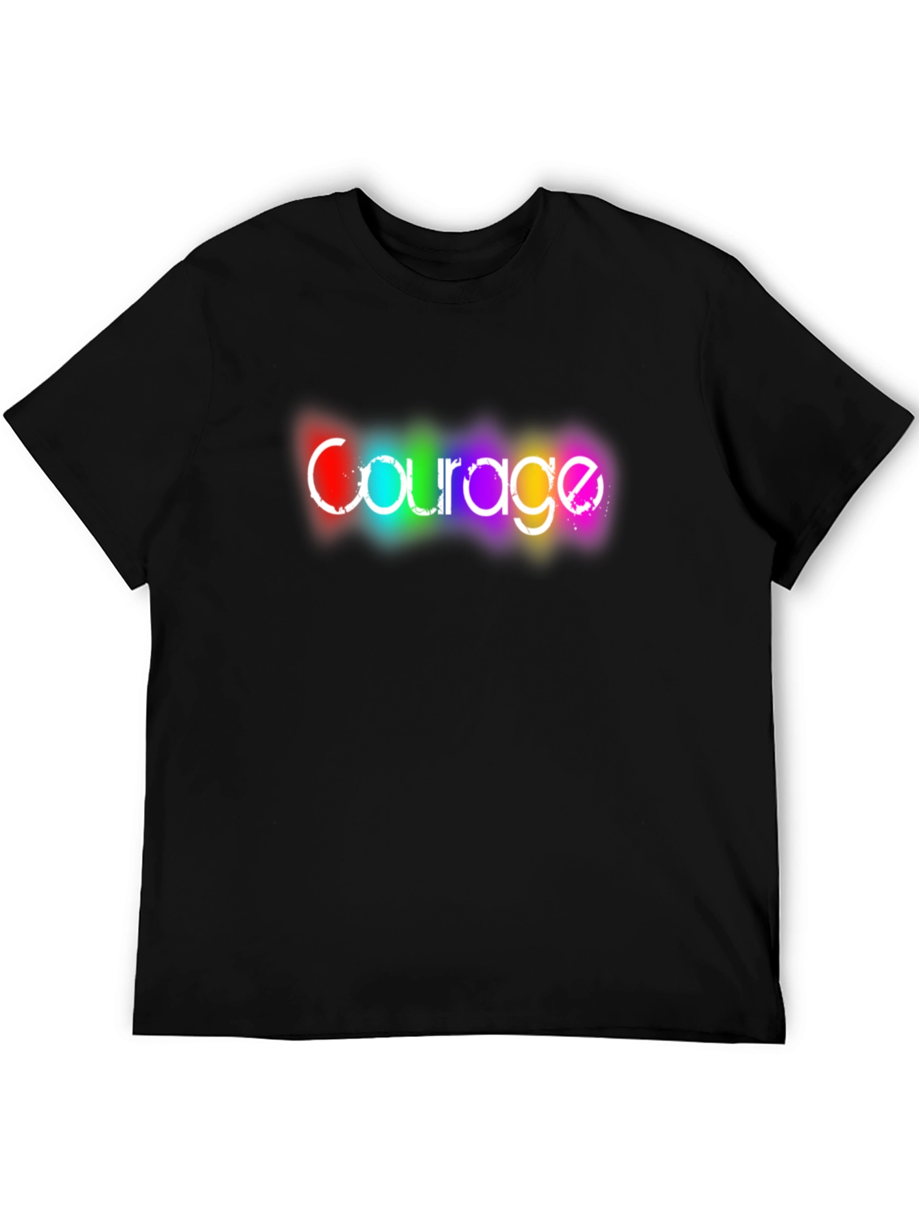 Courage Rainbow Graphic Black T-Shirt