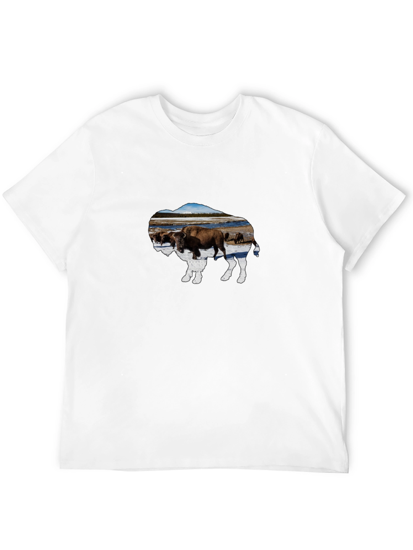 Buffalo Herd Graphic Tee - Black Cotton Casual Shirt