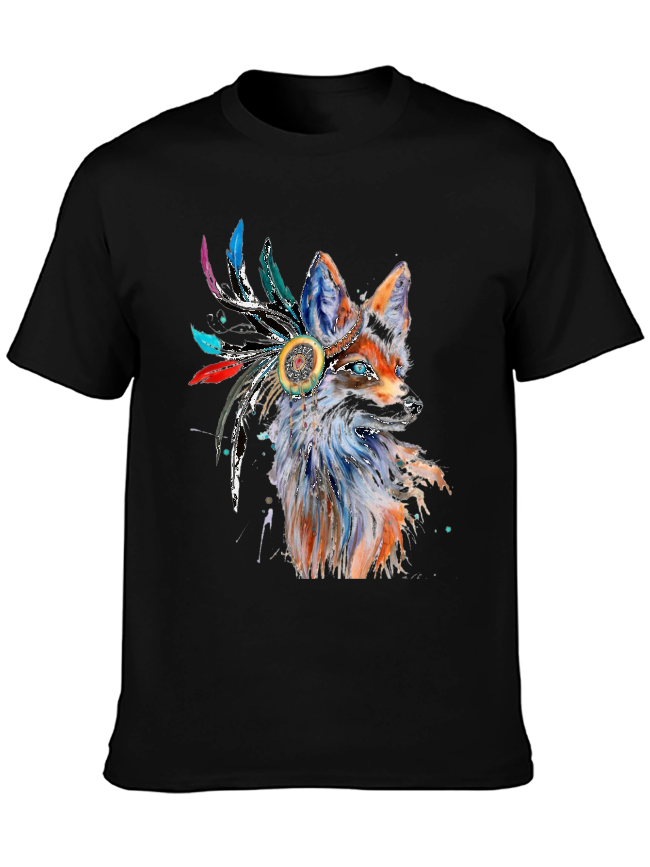 Fox Headdress T-Shirt - Unique Graphic Tee