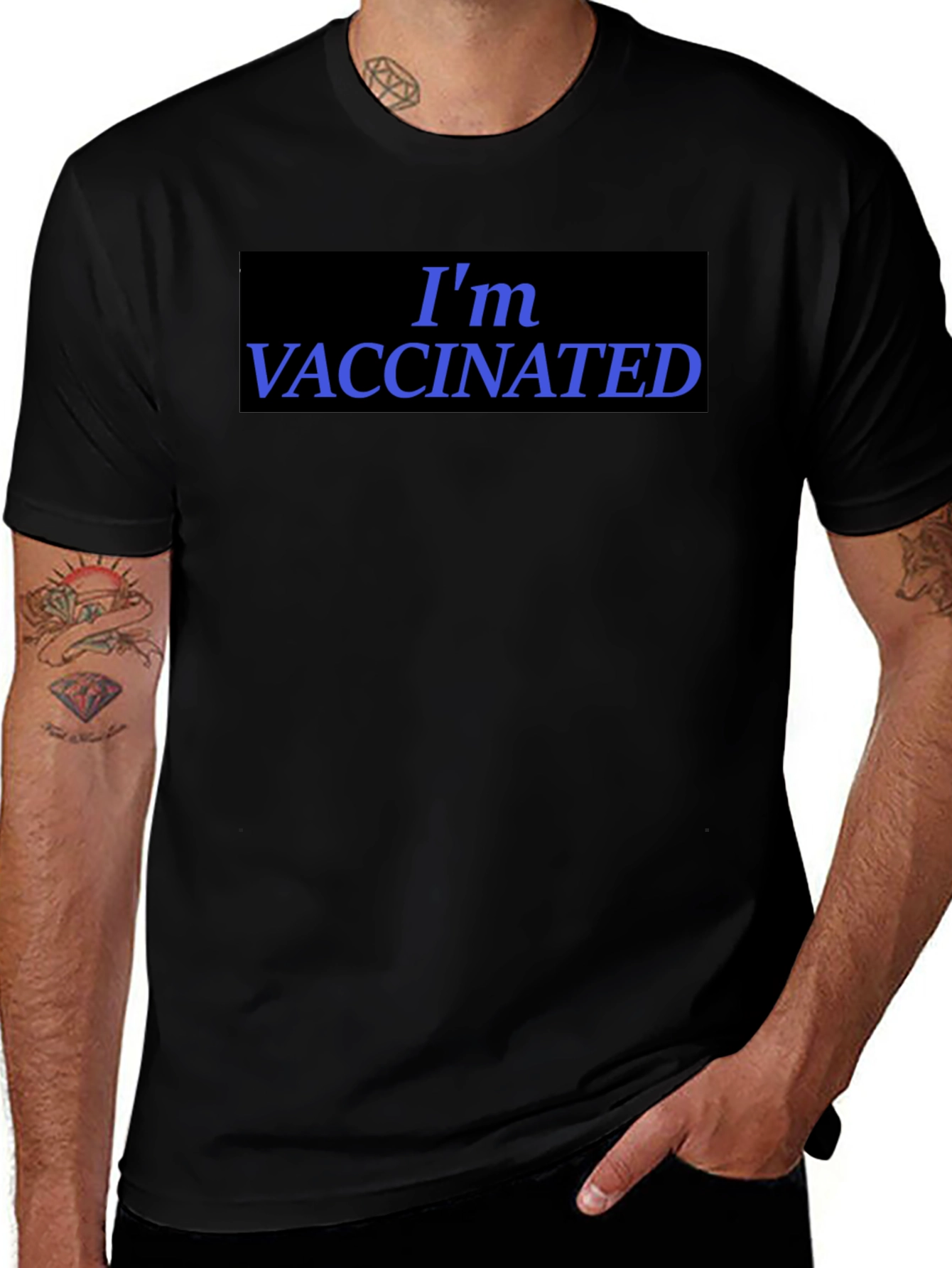 Im Vaccinated Black T-Shirt