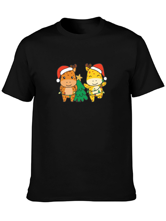 Christmas Giraffe T-Shirt - Holiday Gift