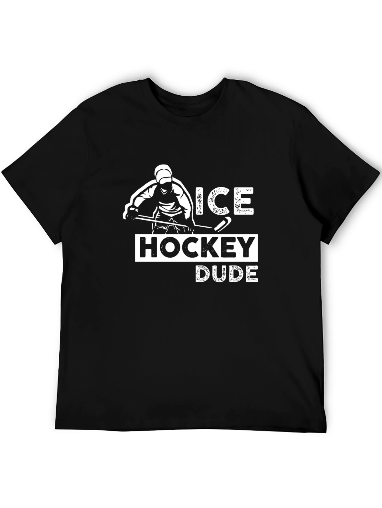 Ice Hockey Dude Graphic Tee - Black