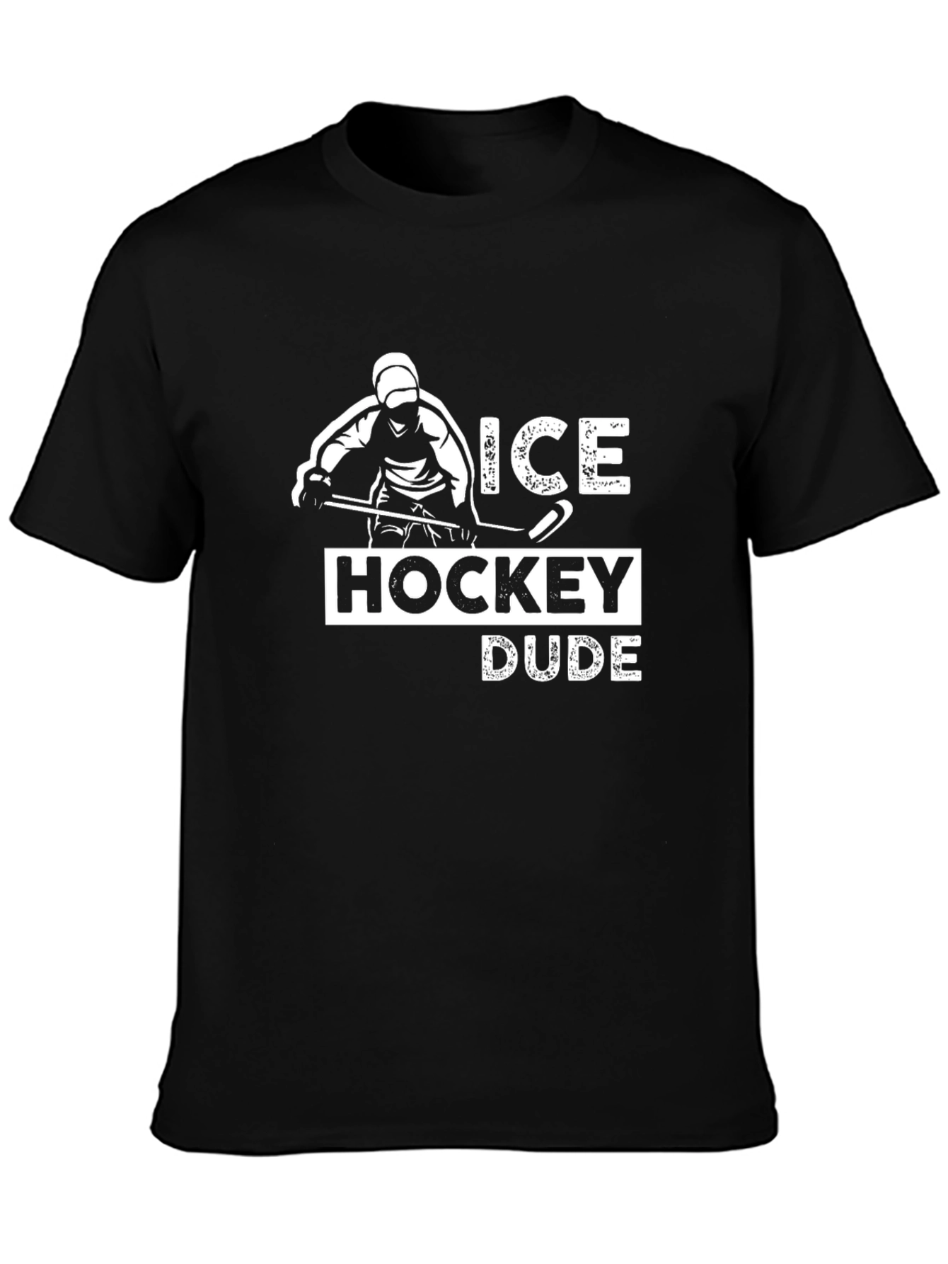 Ice Hockey Dude Graphic Tee - Black
