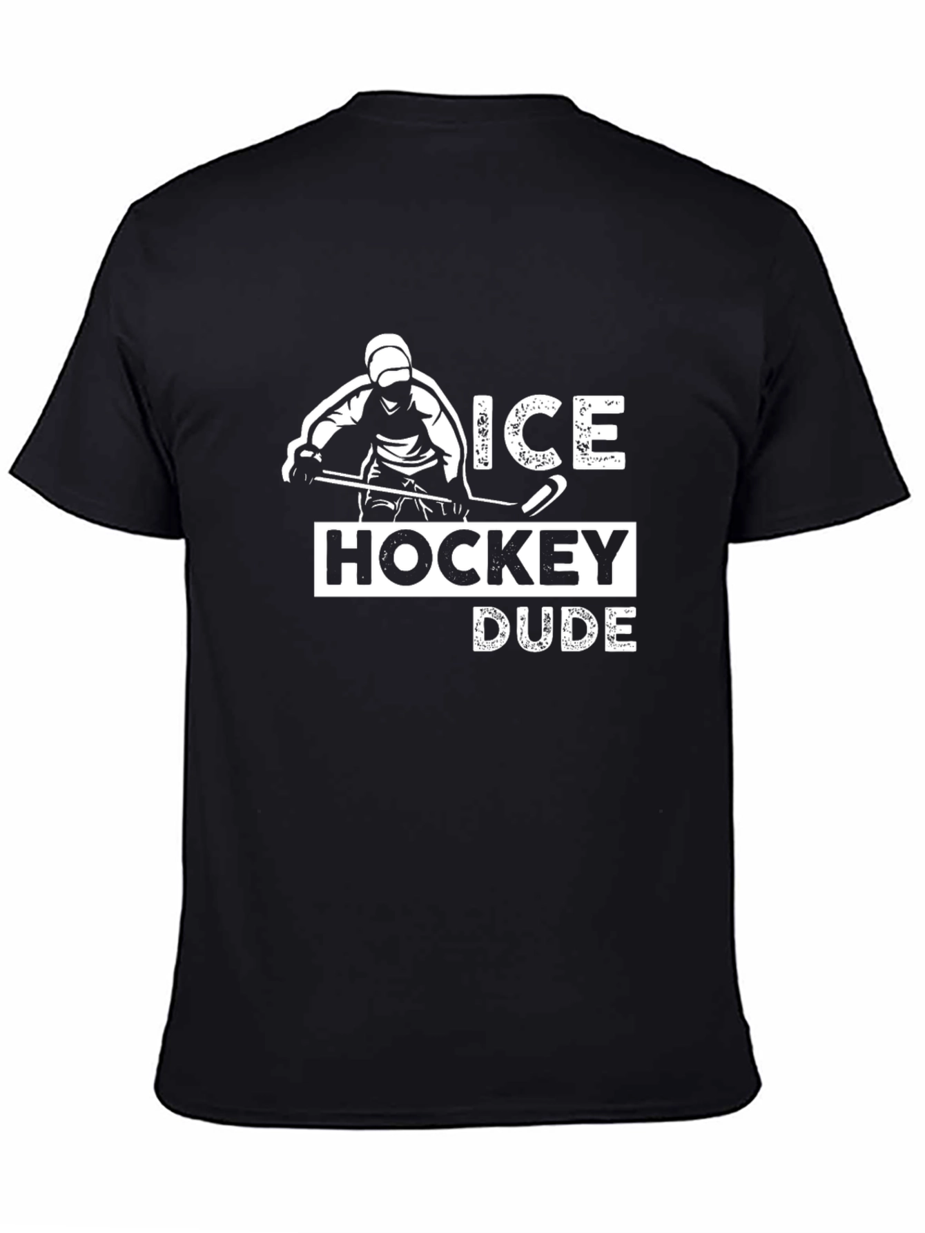 Ice Hockey Dude Graphic Tee - Black