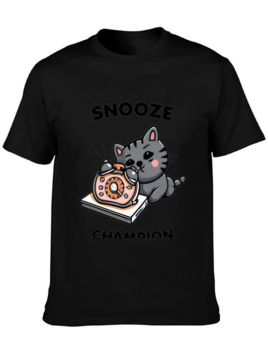 Snooze Champion Cat Graphic T-Shirt