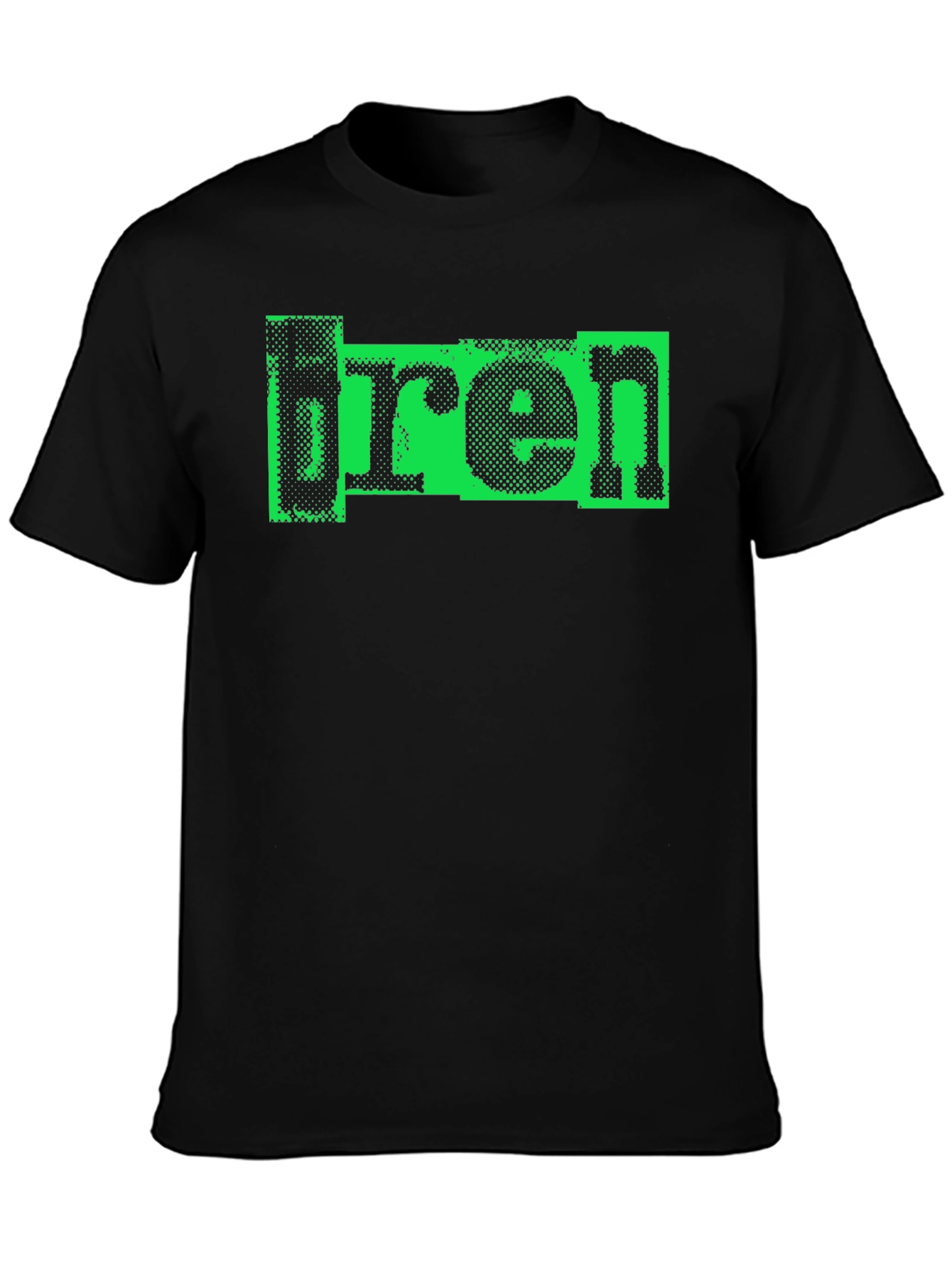 Retro bren Graphic Print Black T-Shirt
