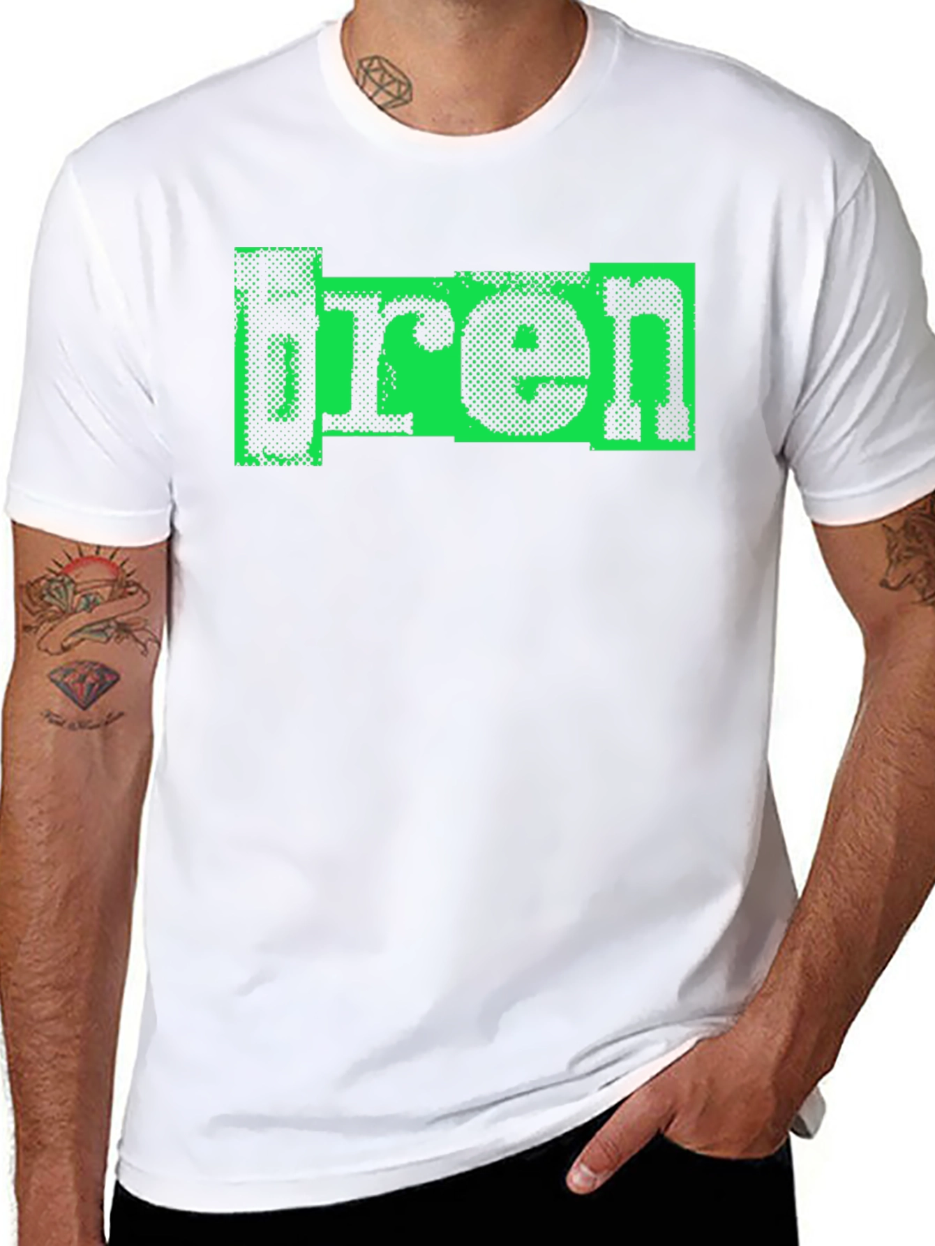 Retro bren Graphic Print Black T-Shirt