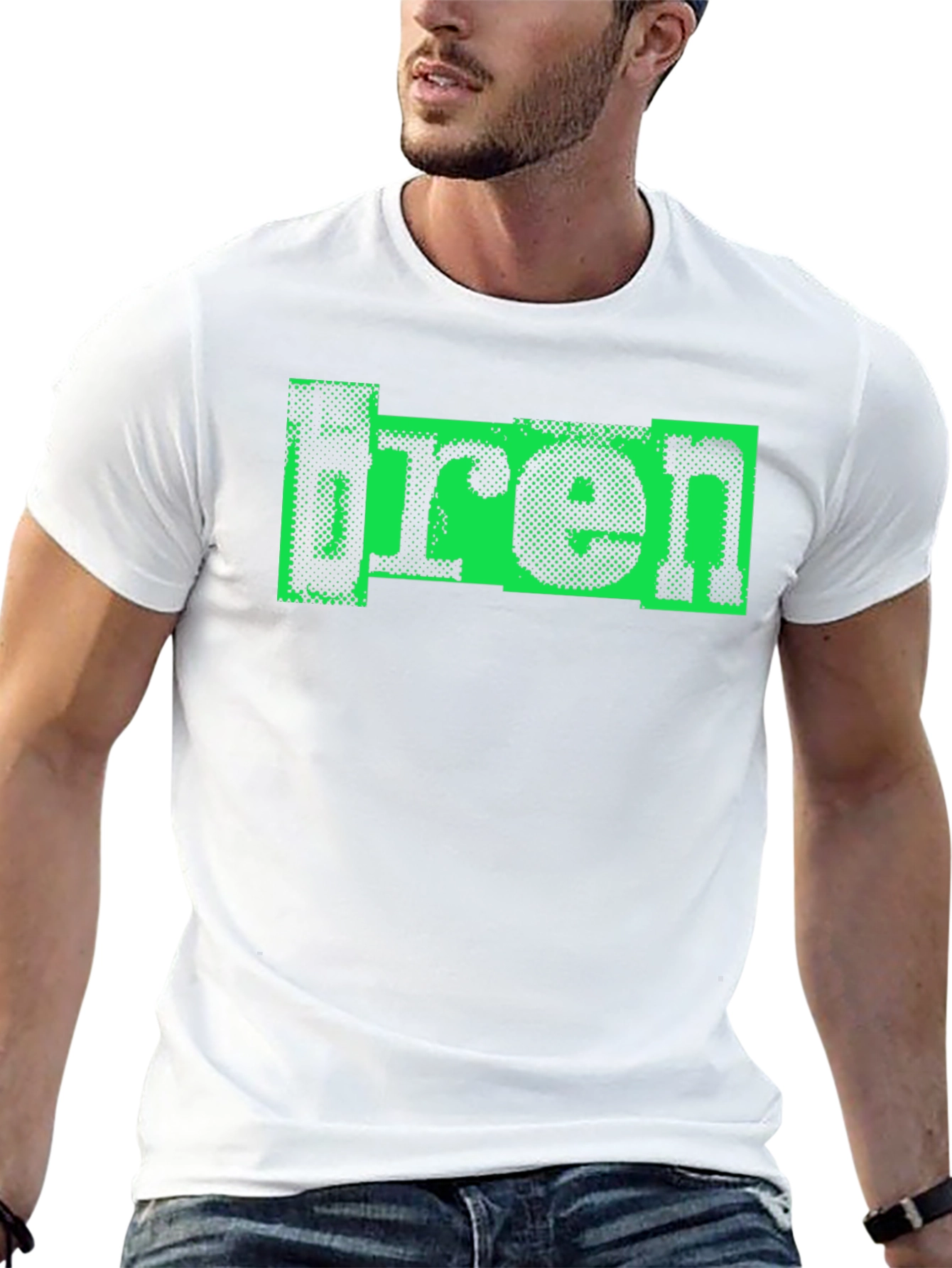 Retro bren Graphic Print Black T-Shirt