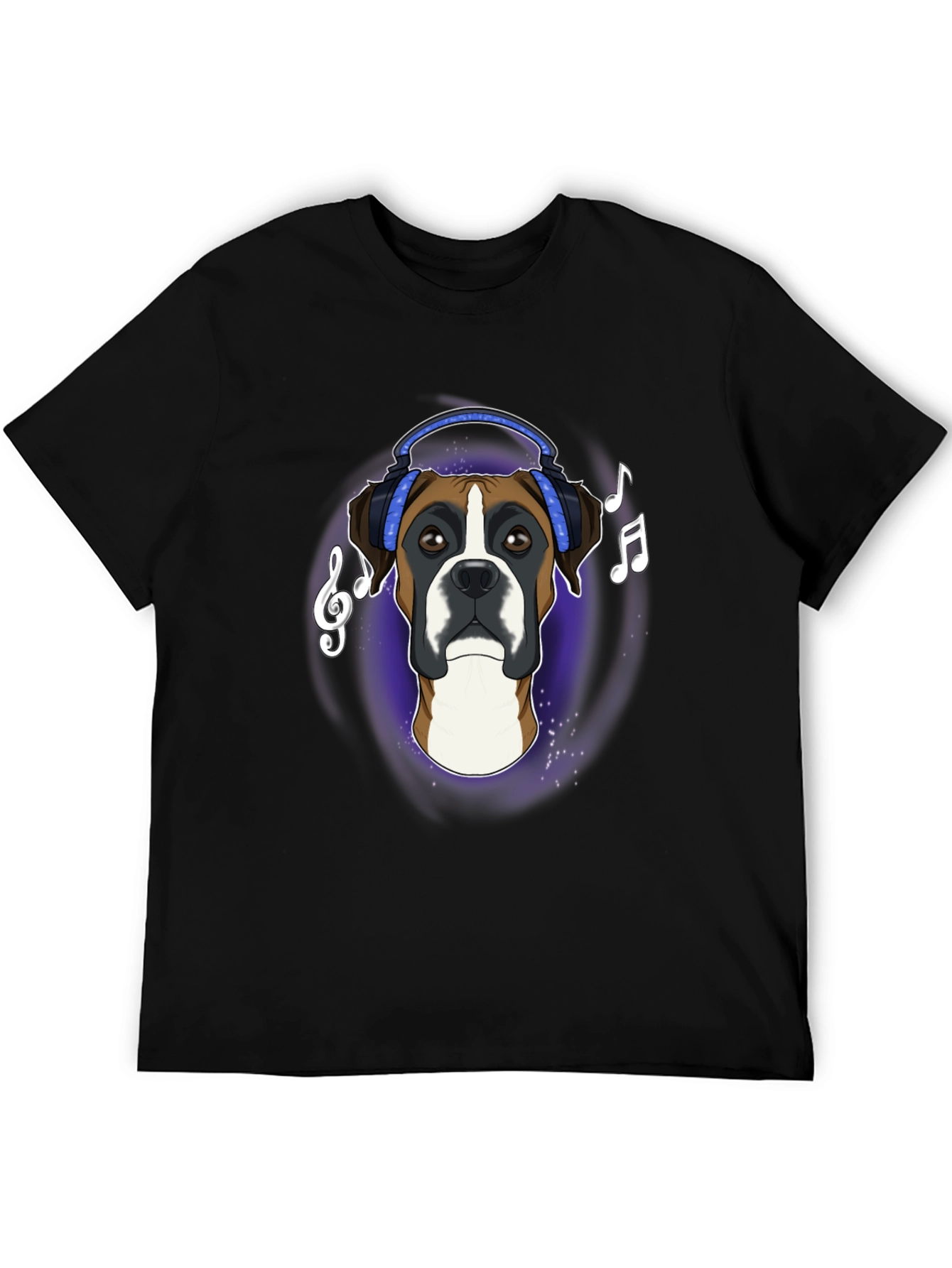 Dog Lover T-Shirt: Boxer with Headphones