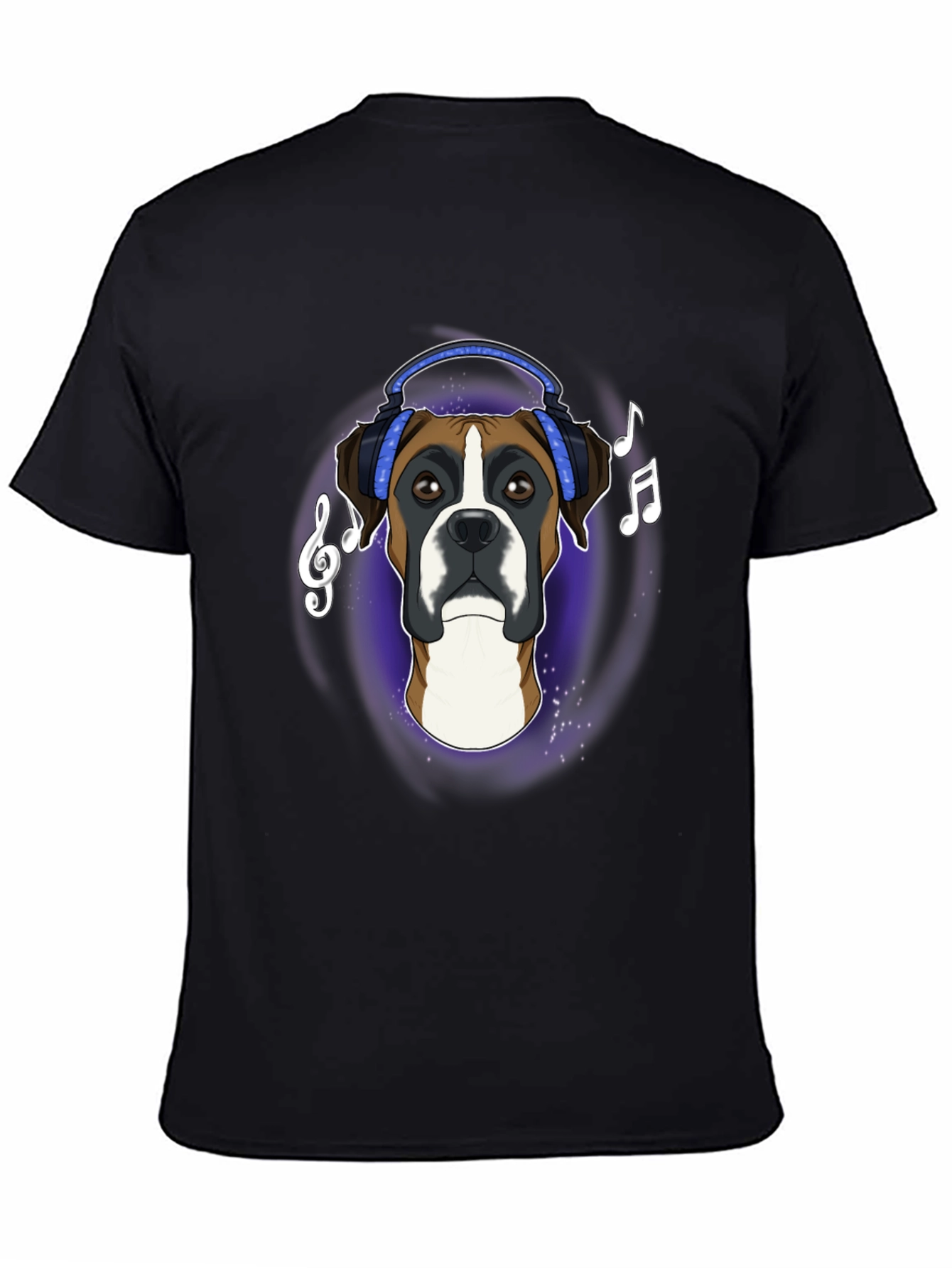 Dog Lover T-Shirt: Boxer with Headphones