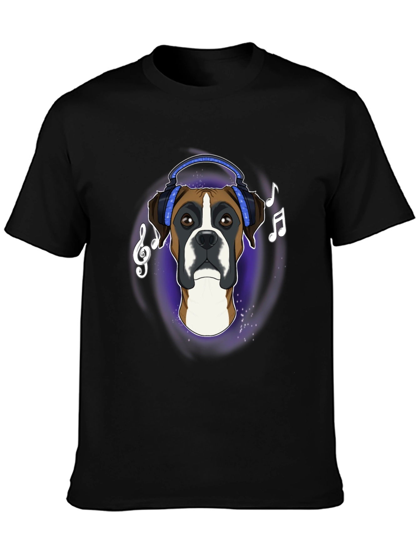 Dog Lover T-Shirt: Boxer with Headphones