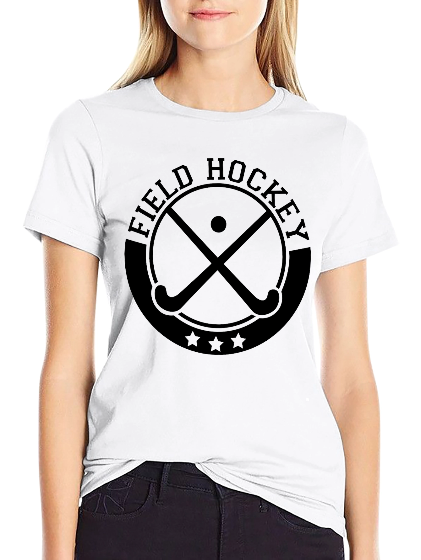 Field Hockey Graphic Tee - Sporty Black T-Shirt