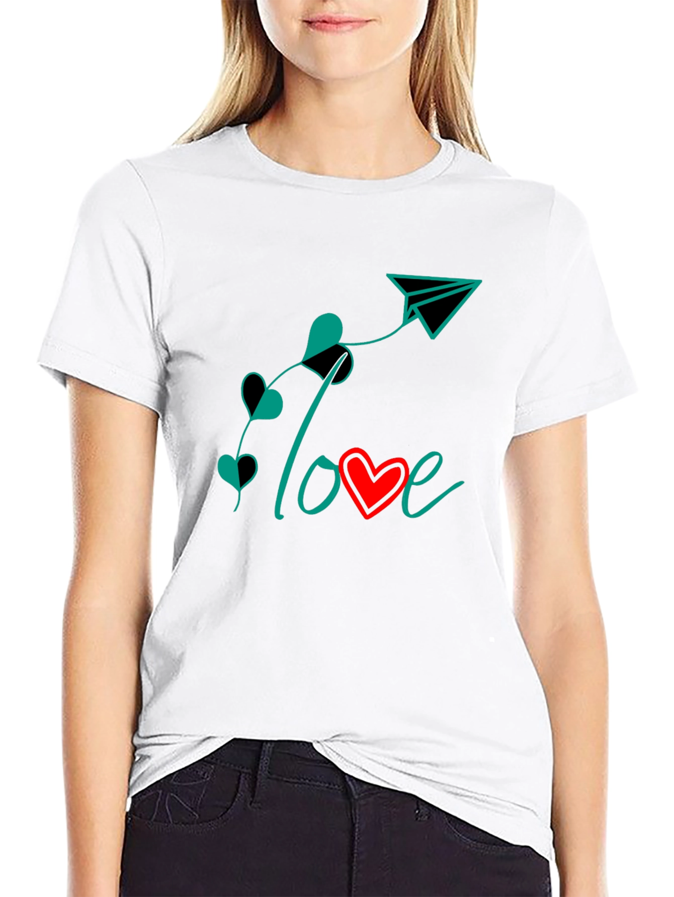 Love Paper Plane Graphic T-Shirt