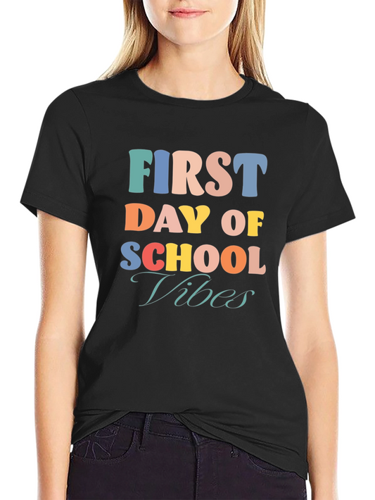 First Day Of School Vibes Black T-Shirt