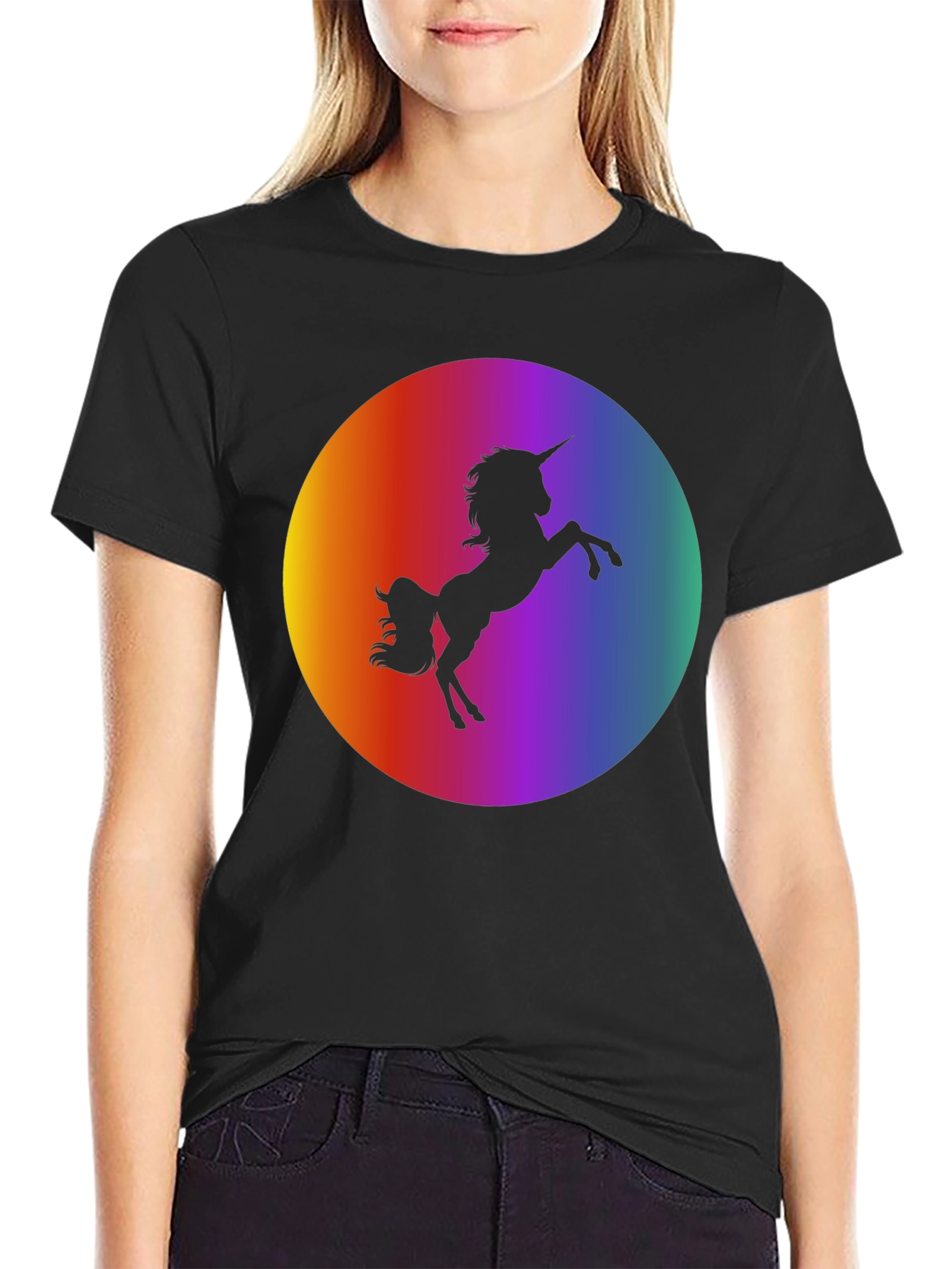 Unicorn Silhouette Rainbow T-Shirt