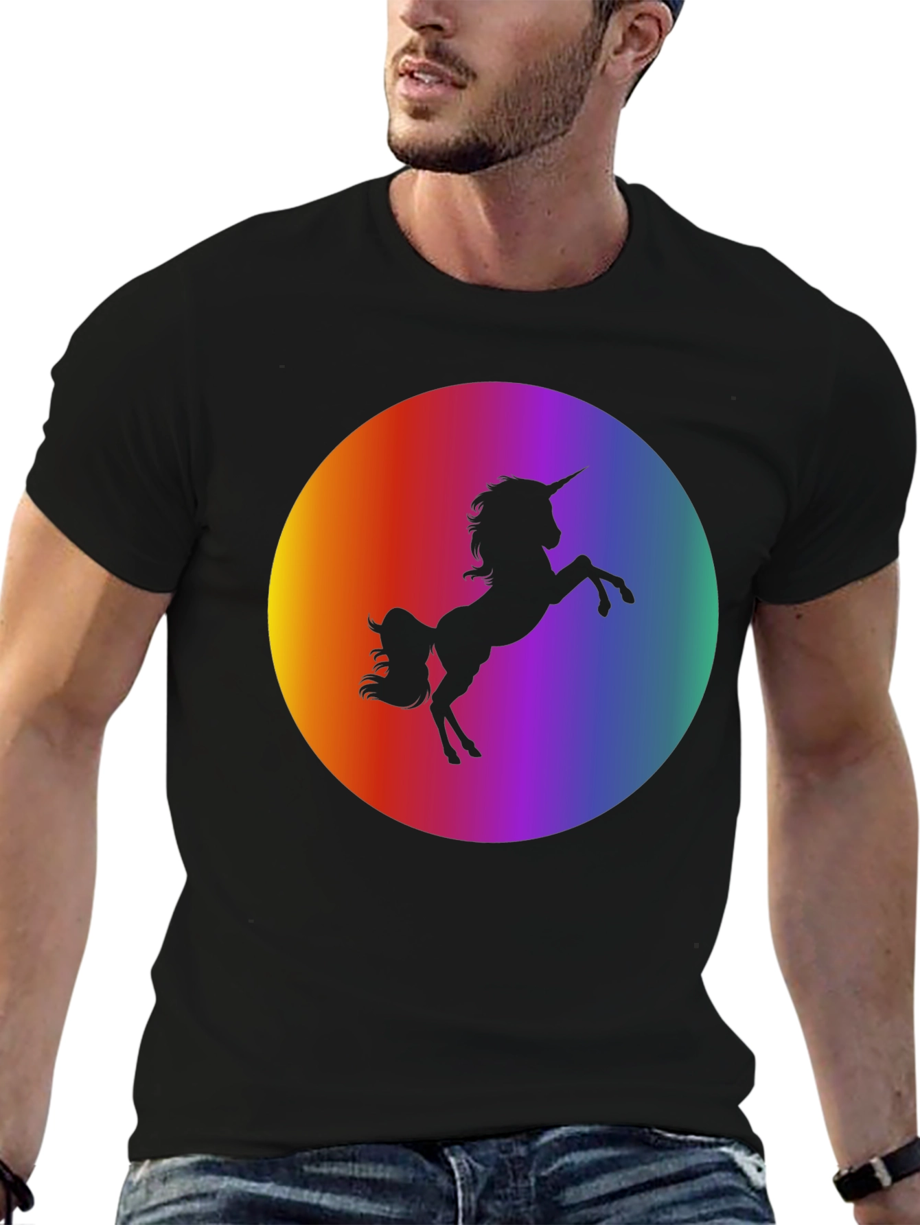 Unicorn Silhouette Rainbow T-Shirt