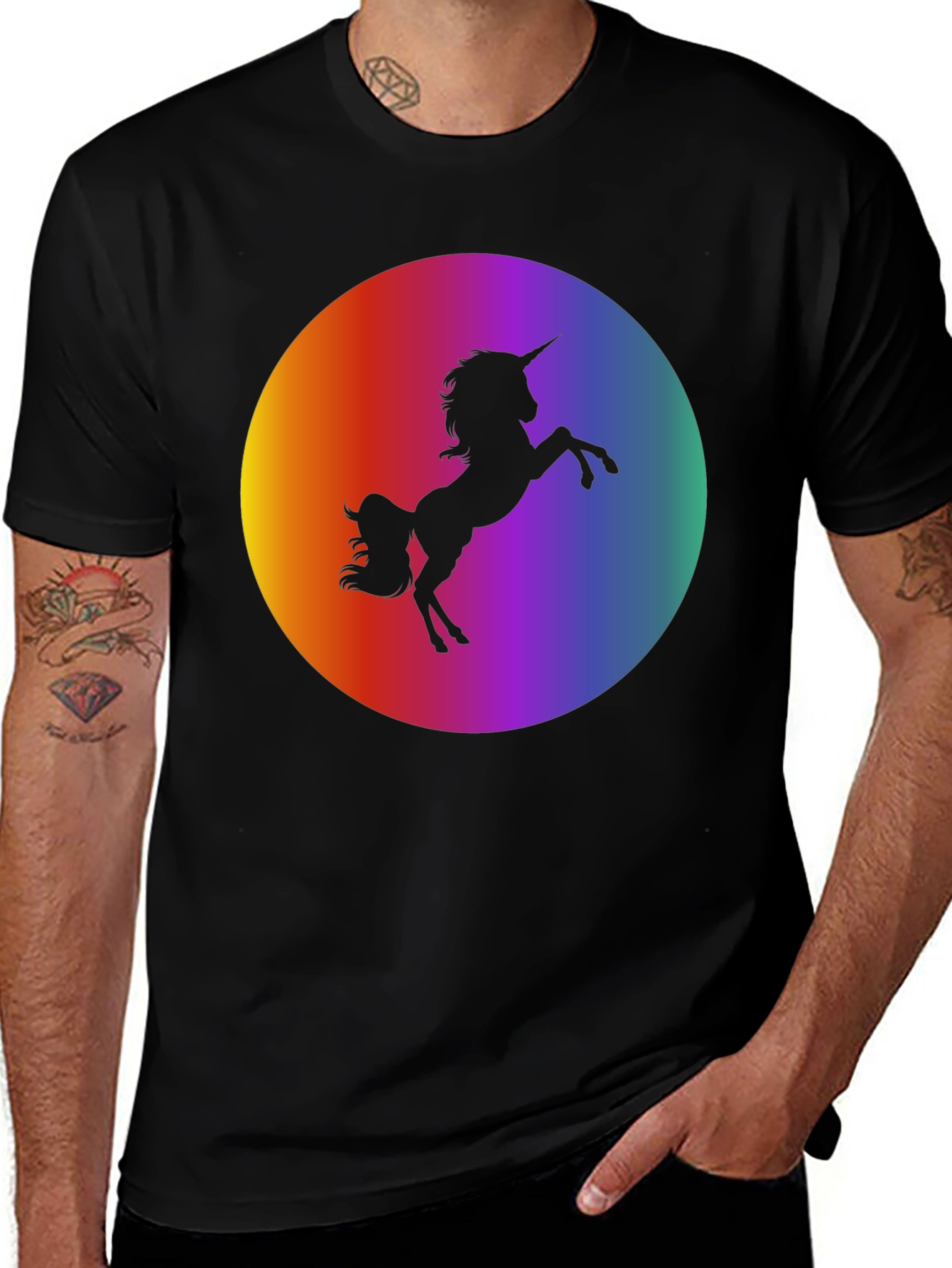 Unicorn Silhouette Rainbow T-Shirt