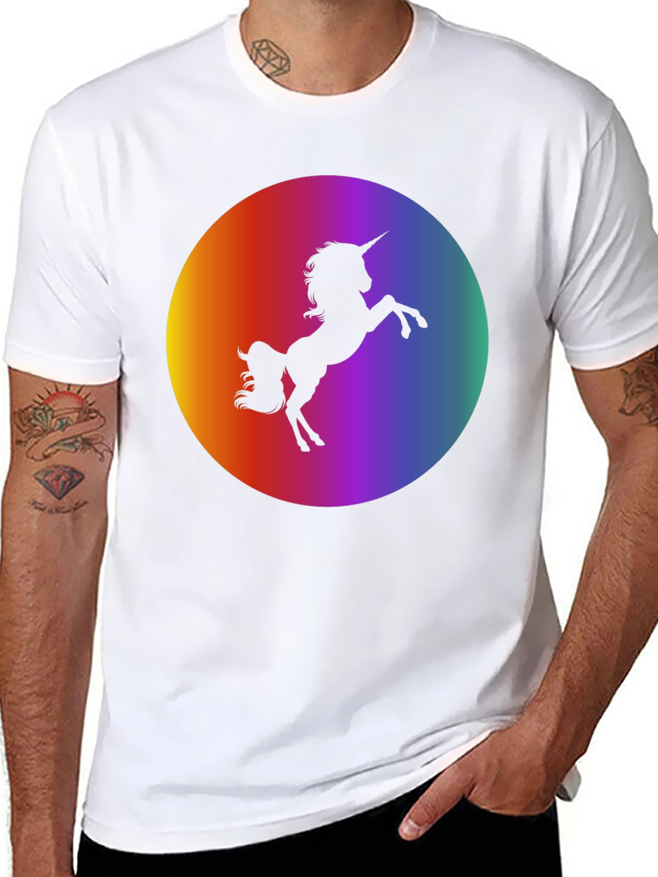 Unicorn Silhouette Rainbow T-Shirt
