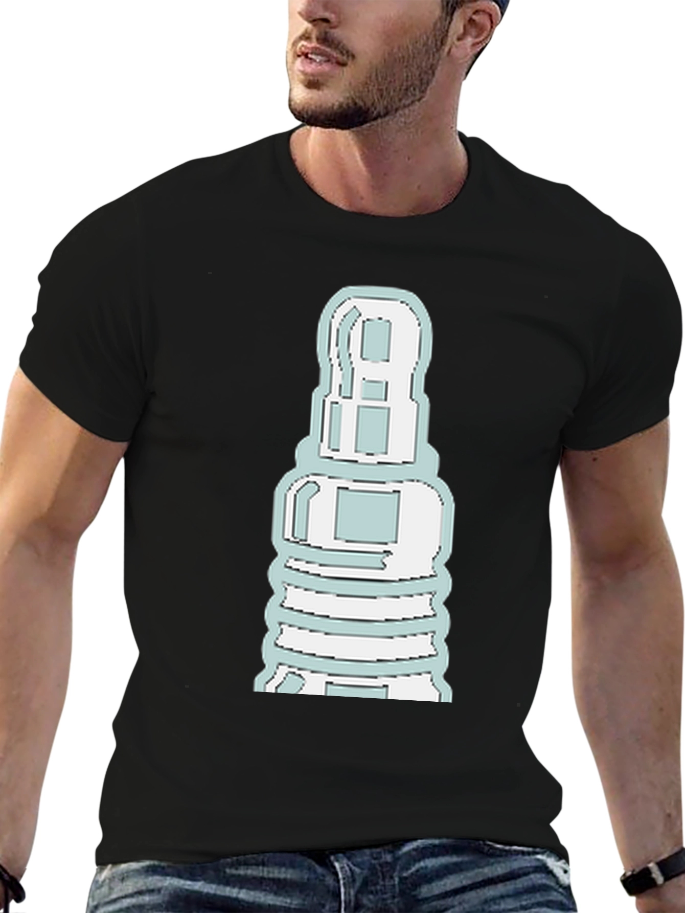Unique Graphic Tee - Spark Plug Design