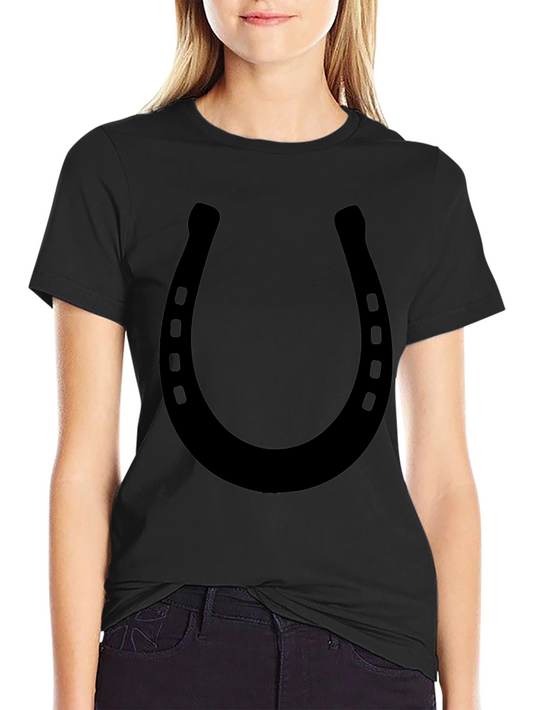 Lucky Horseshoe Graphic Tee - Black Cotton Comfort