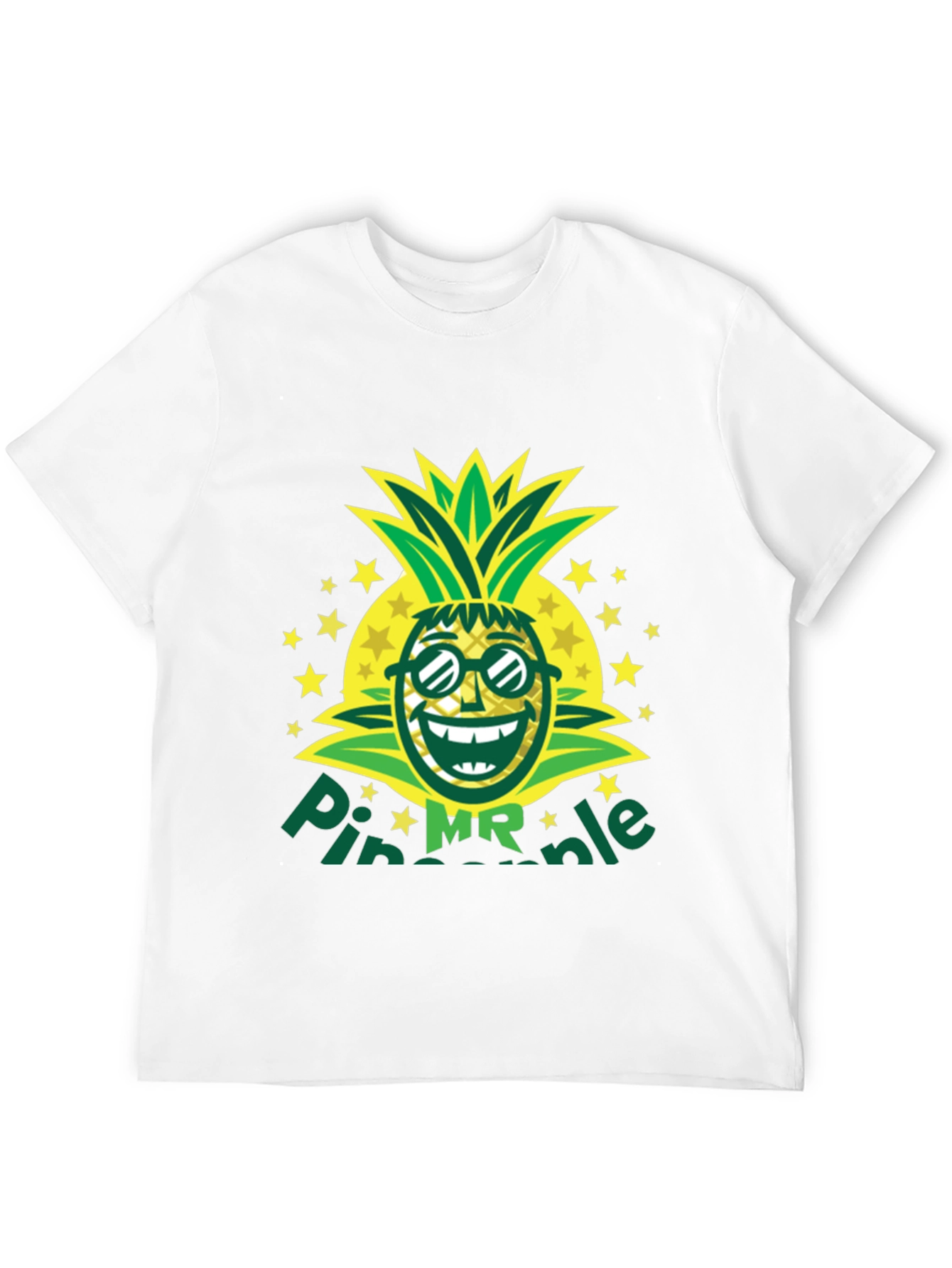 Mr. Pineapple Graphic T-Shirt - Black Cotton Tee
