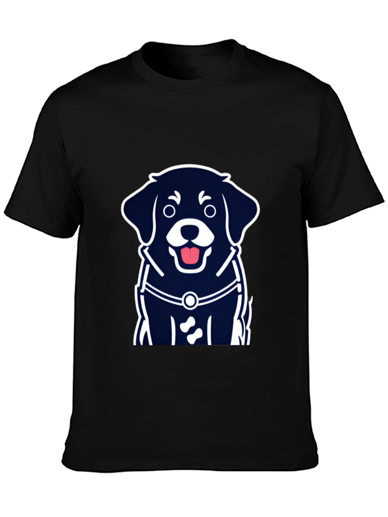 Dog Graphic Tee - Black Short Sleeve T-Shirt