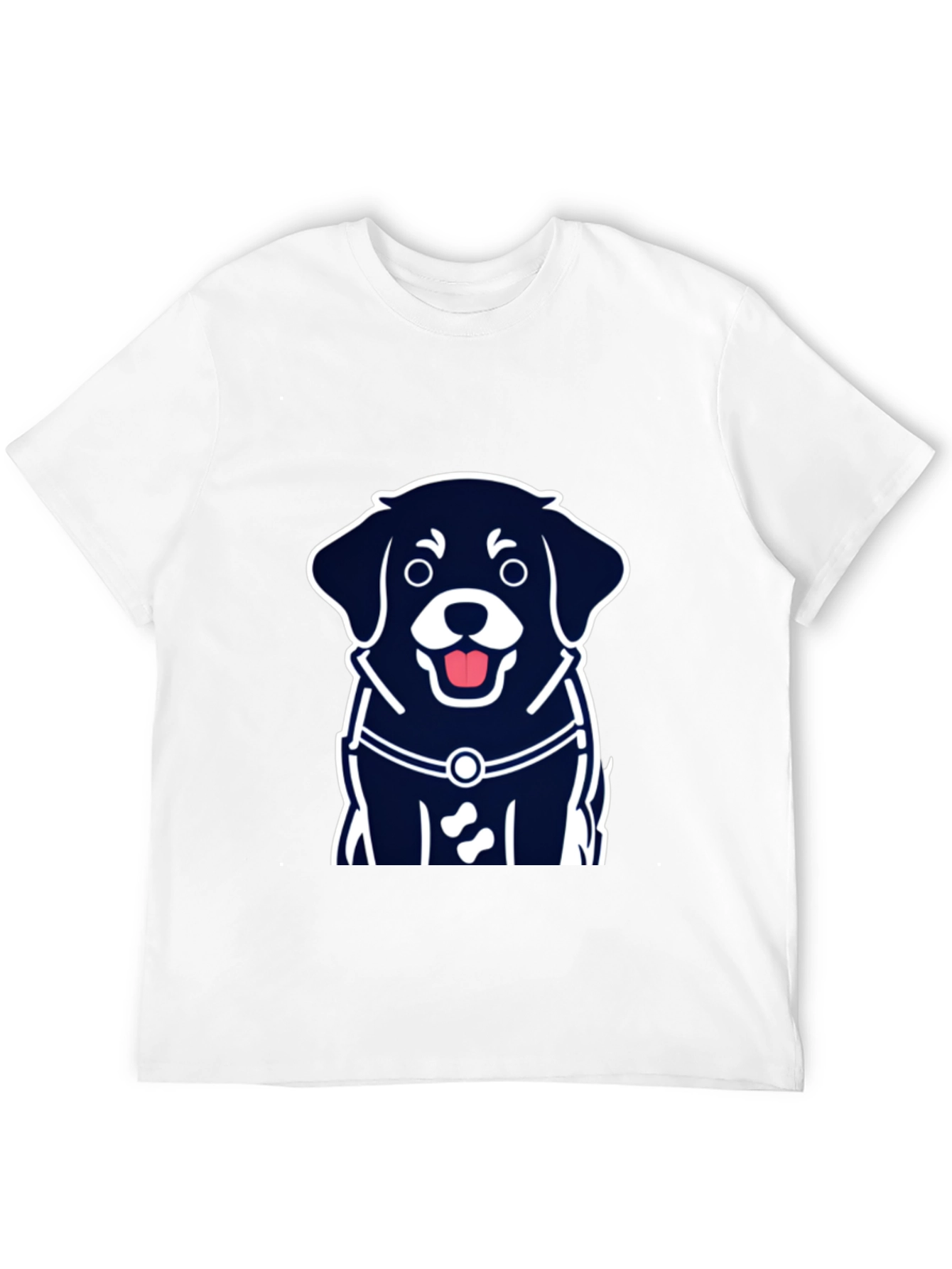 Dog Graphic Tee - Black Short Sleeve T-Shirt