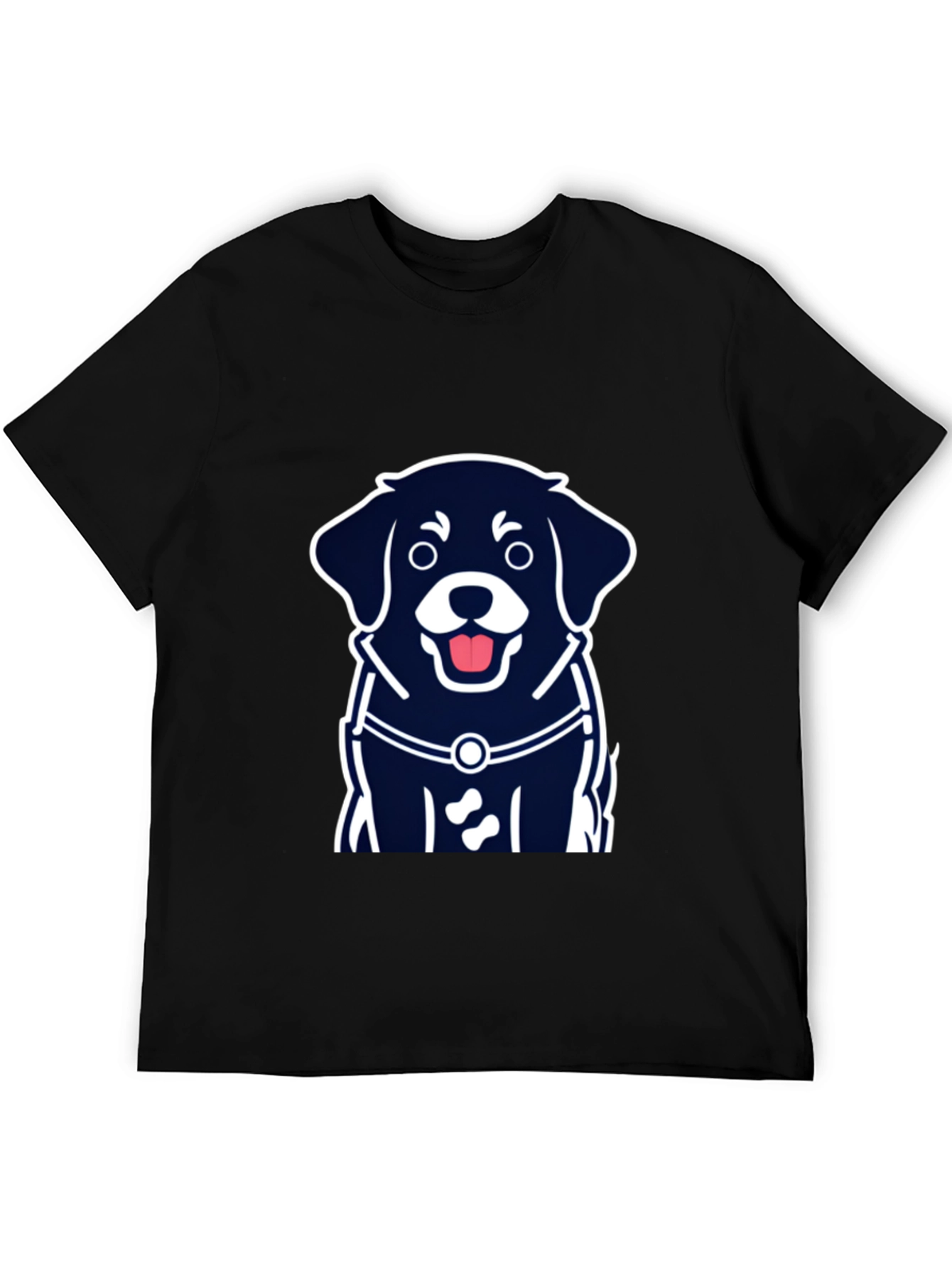 Dog Graphic Tee - Black Short Sleeve T-Shirt
